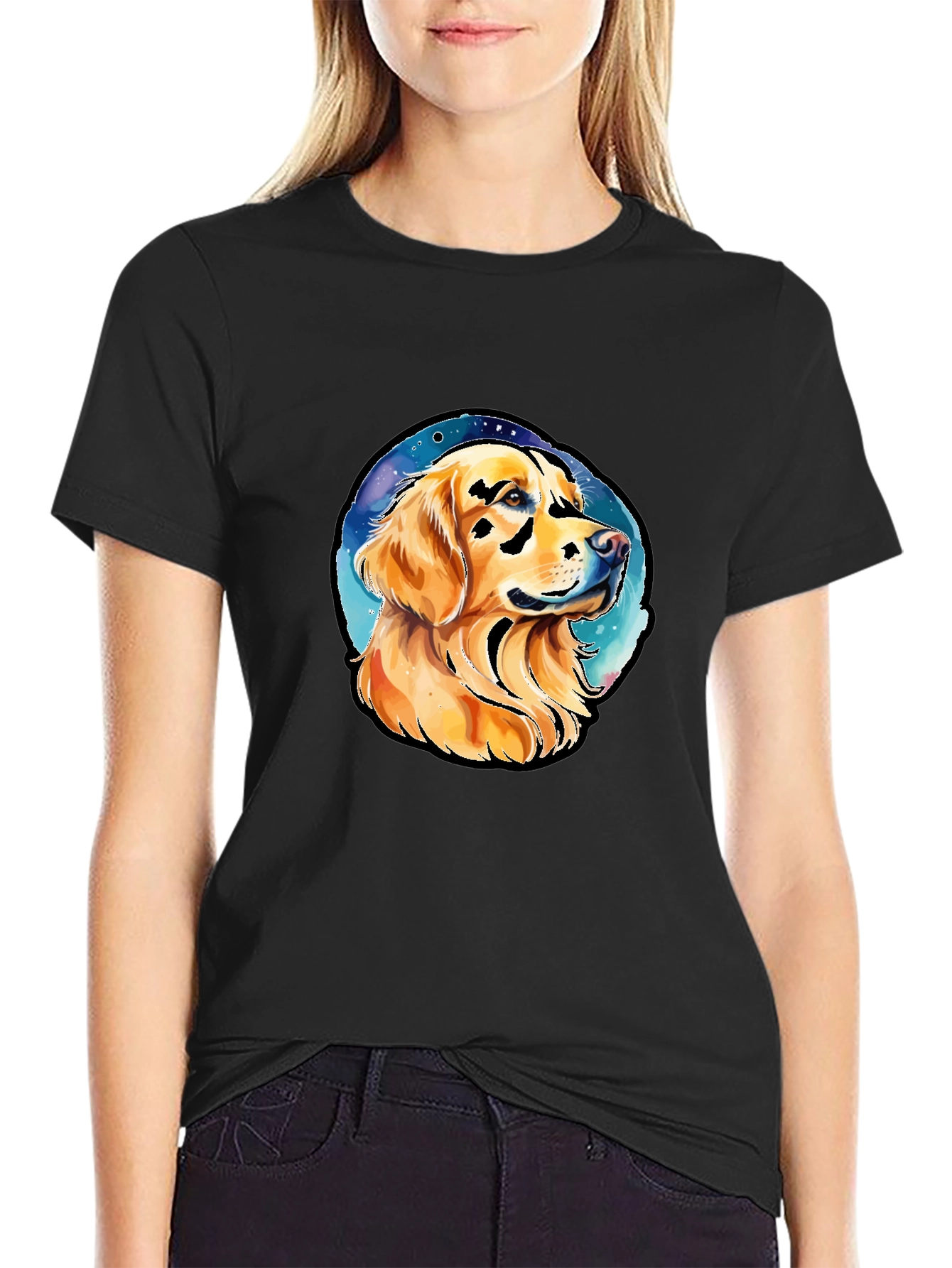 Golden Retriever Dog Portrait Graphic Tee