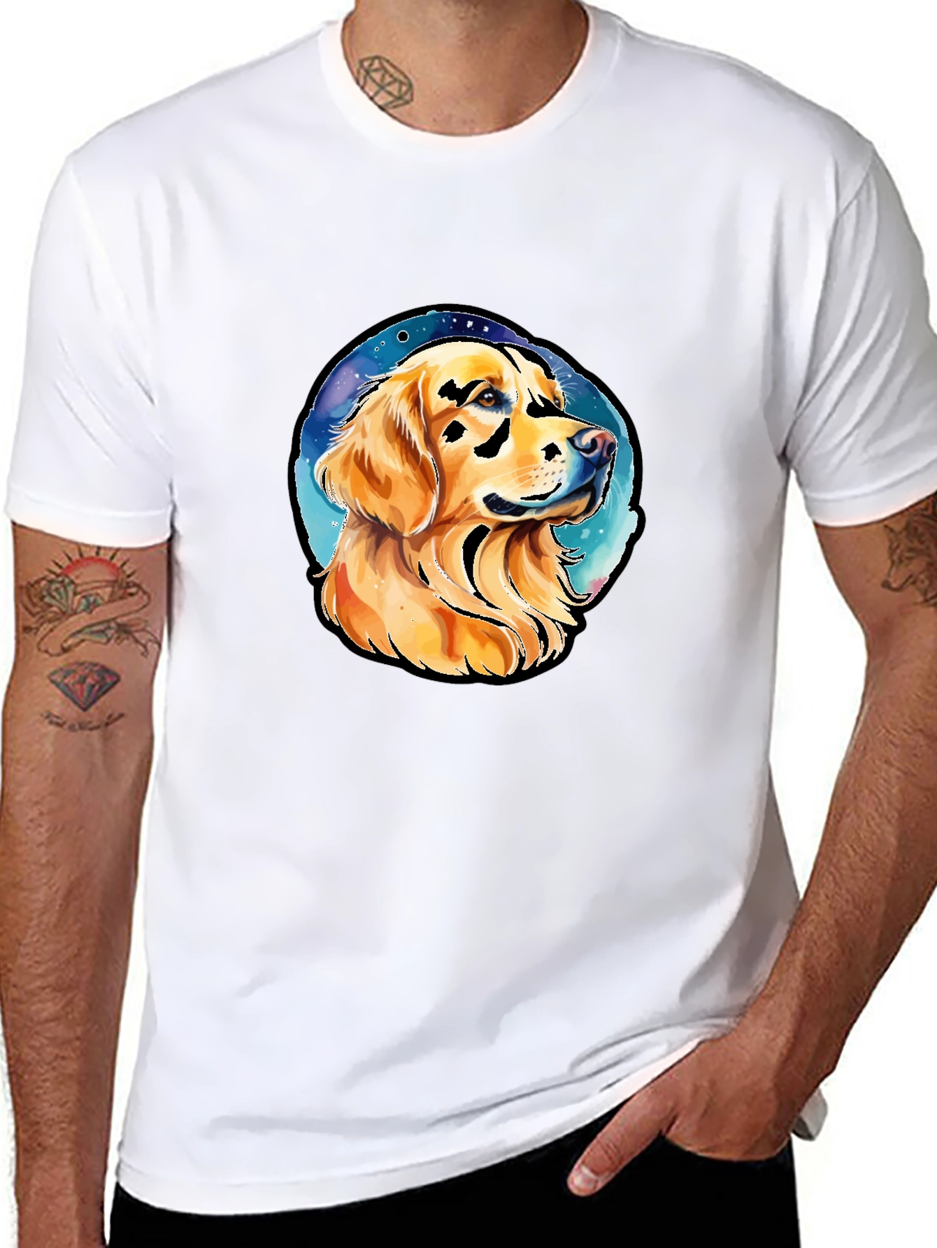 Golden Retriever Dog Portrait Graphic Tee