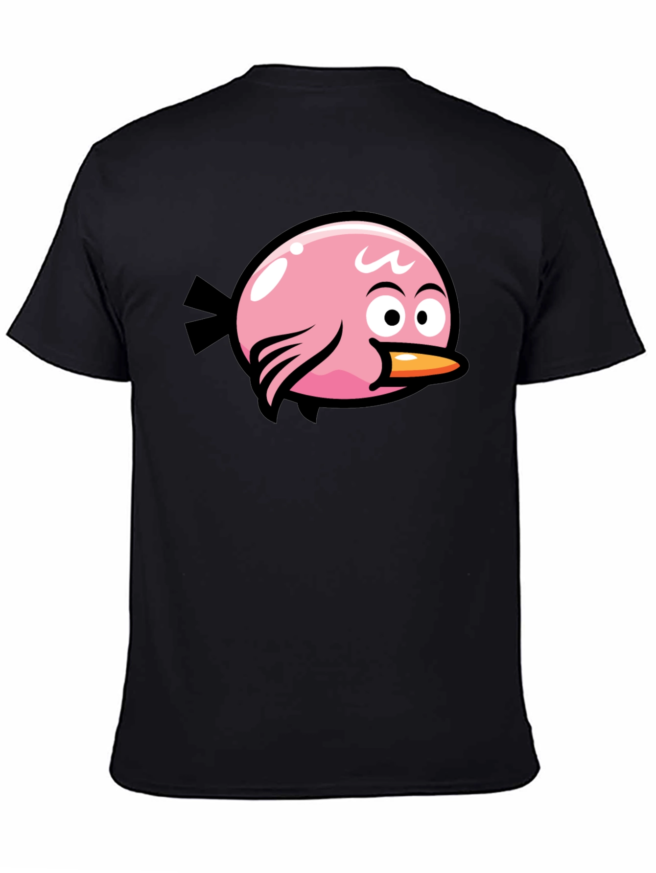 Angry Birds Pink Bird Black T-Shirt
