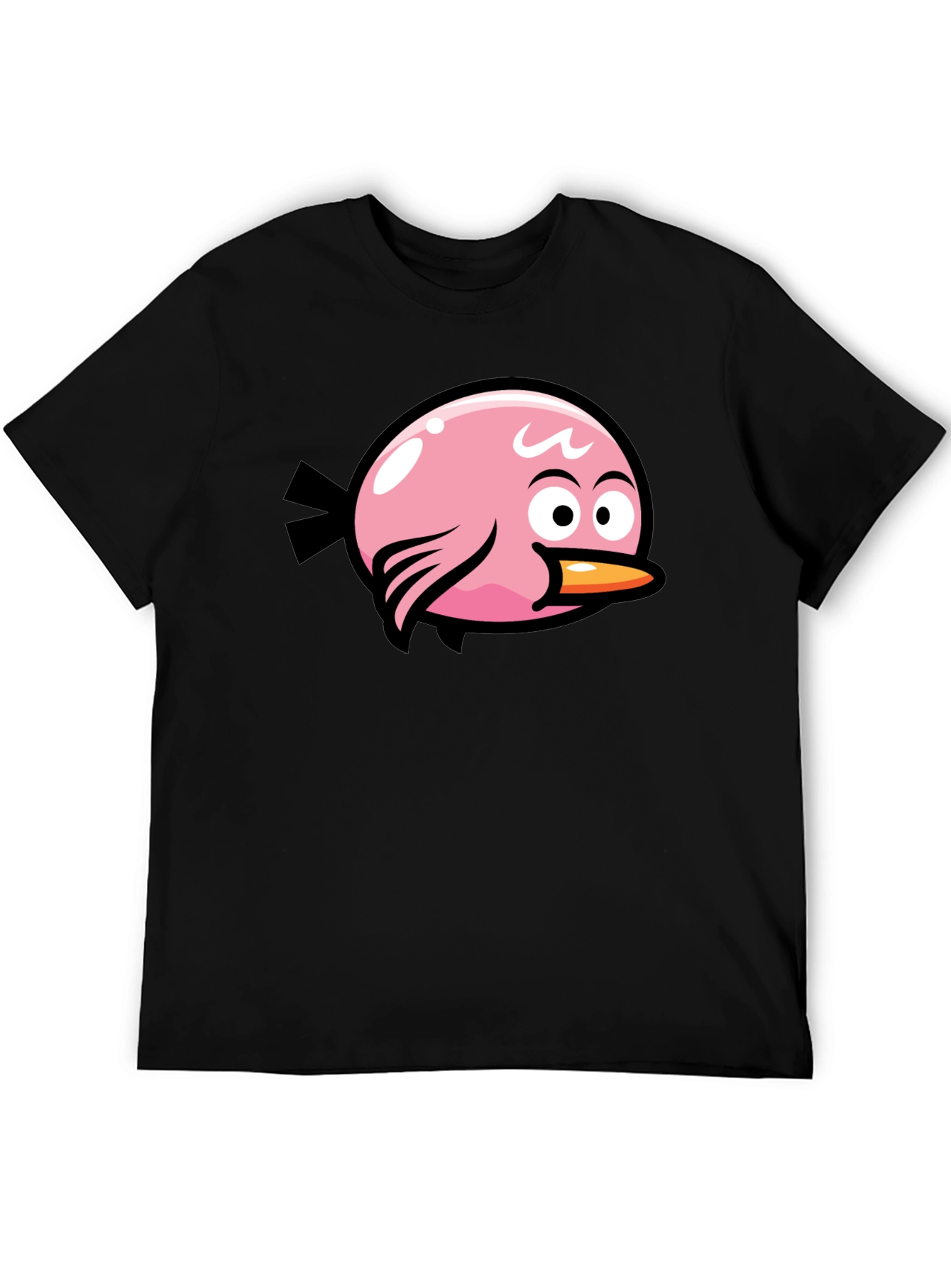 Angry Birds Pink Bird Black T-Shirt