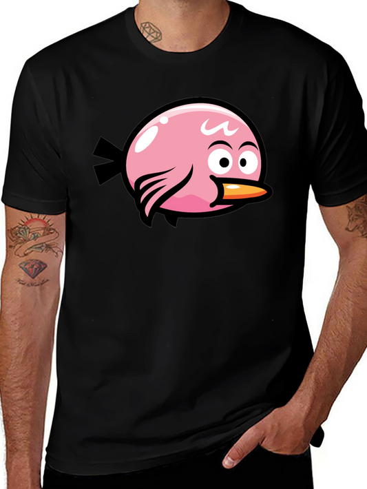 Angry Birds Pink Bird Black T-Shirt