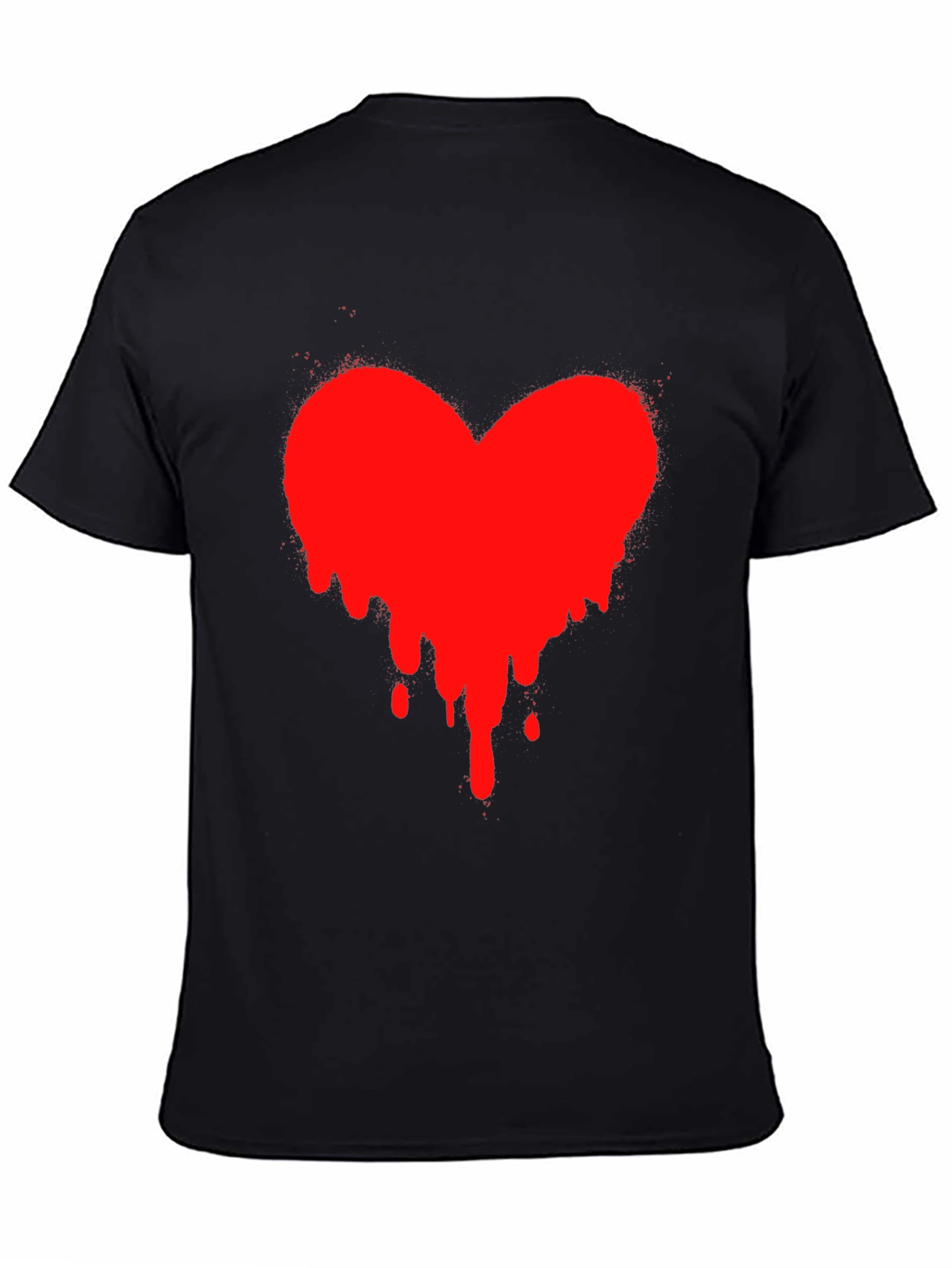 Heart Drip Black T-Shirt - Express Your Love!