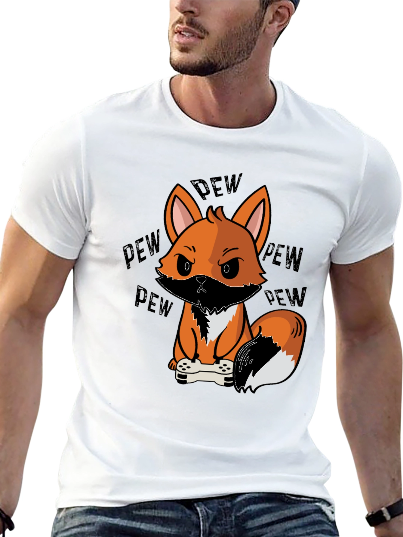 Gamer Fox Graphic T-Shirt