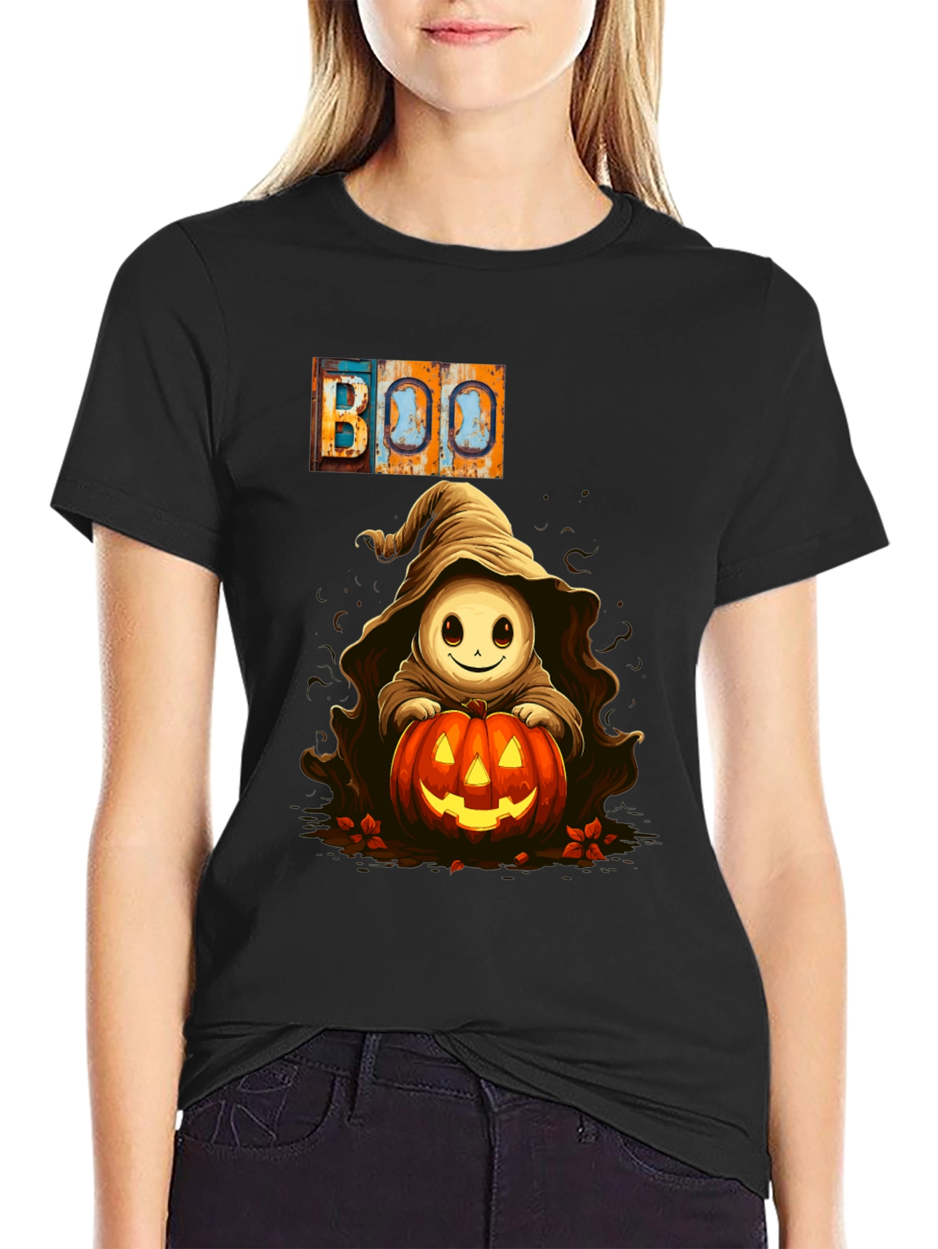 Halloween Boo Ghost Pumpkin T-Shirt