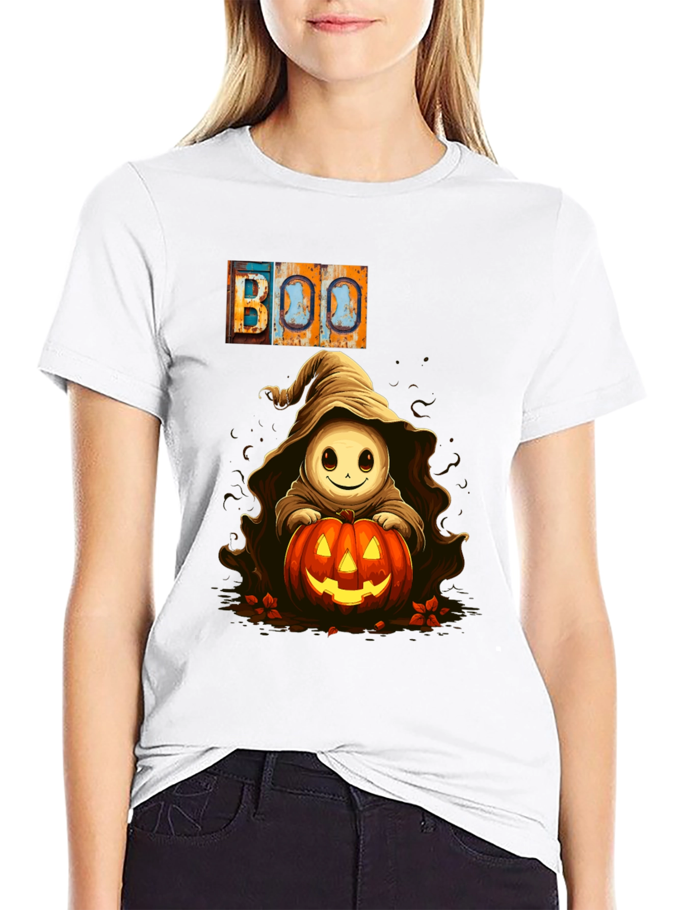 Halloween Boo Ghost Pumpkin T-Shirt