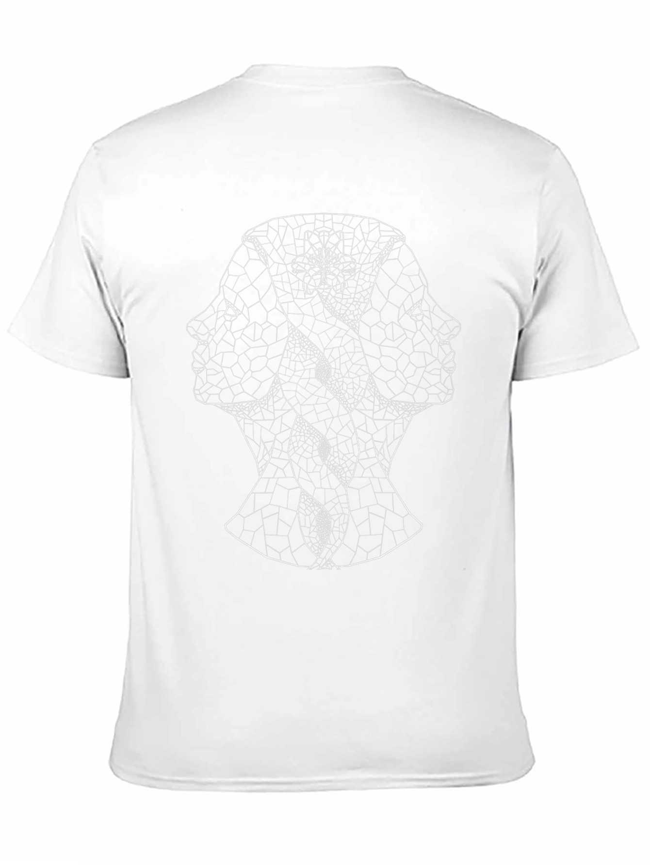 Abstract Faces Graphic Tee - Stylish Black T-Shirt