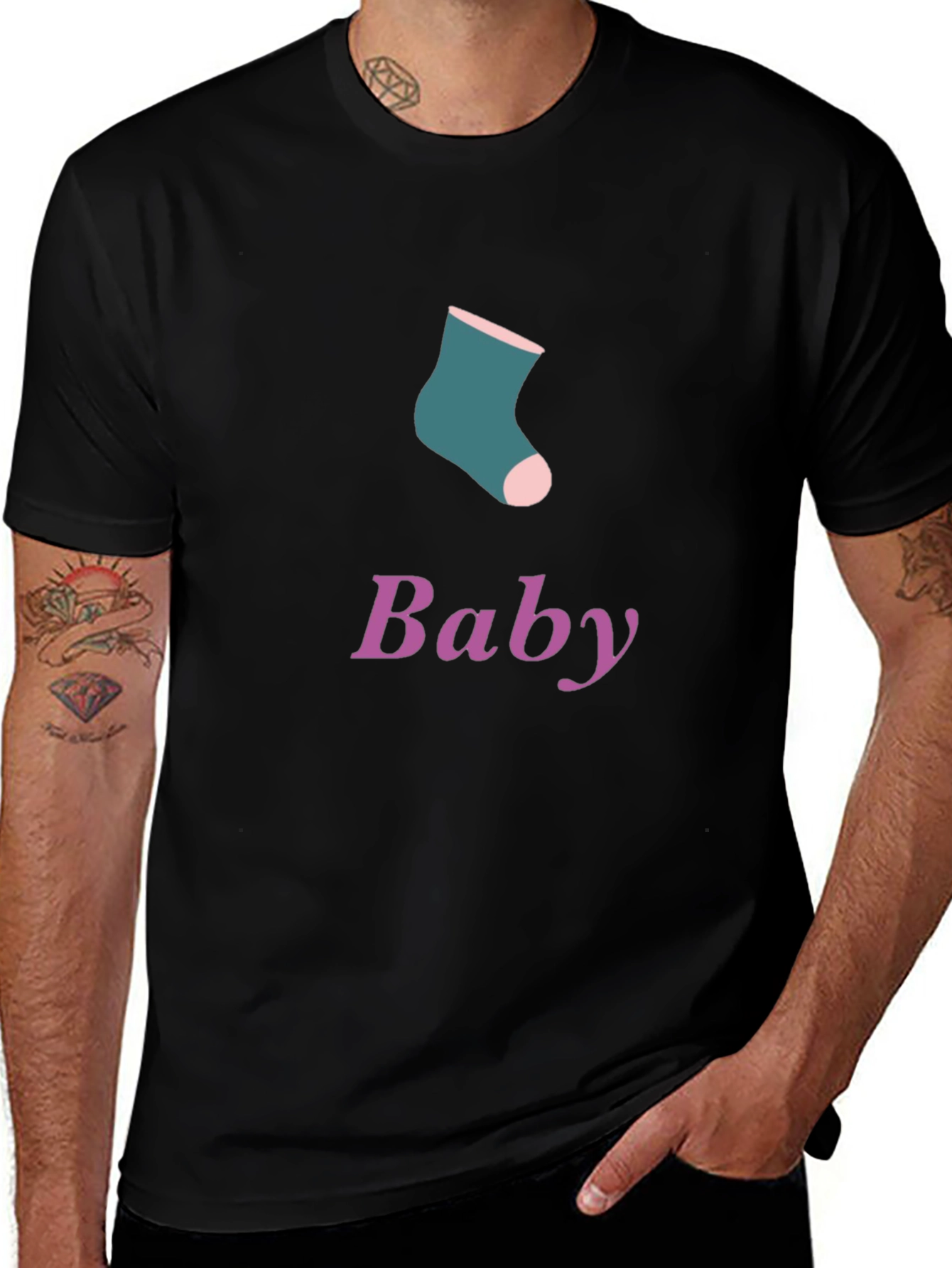 Baby Sock Graphic Tee - Soft Cotton Blend