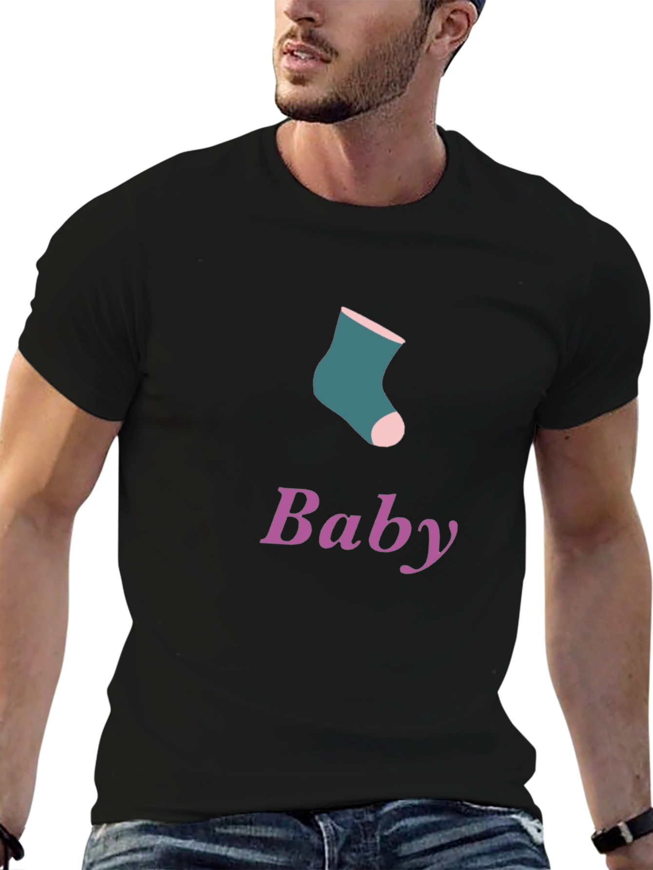 Baby Sock Graphic Tee - Soft Cotton Blend