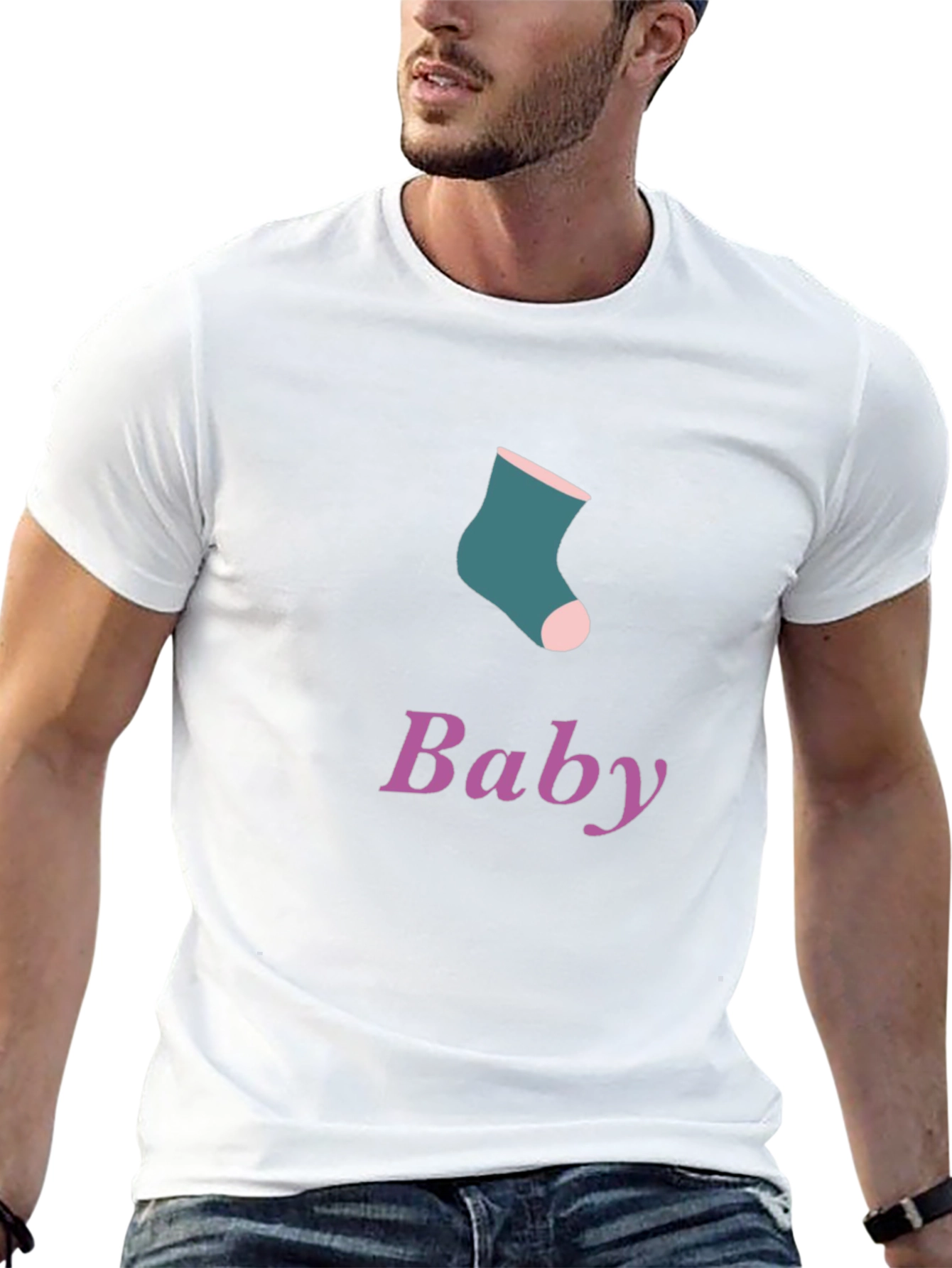 Baby Sock Graphic Tee - Soft Cotton Blend
