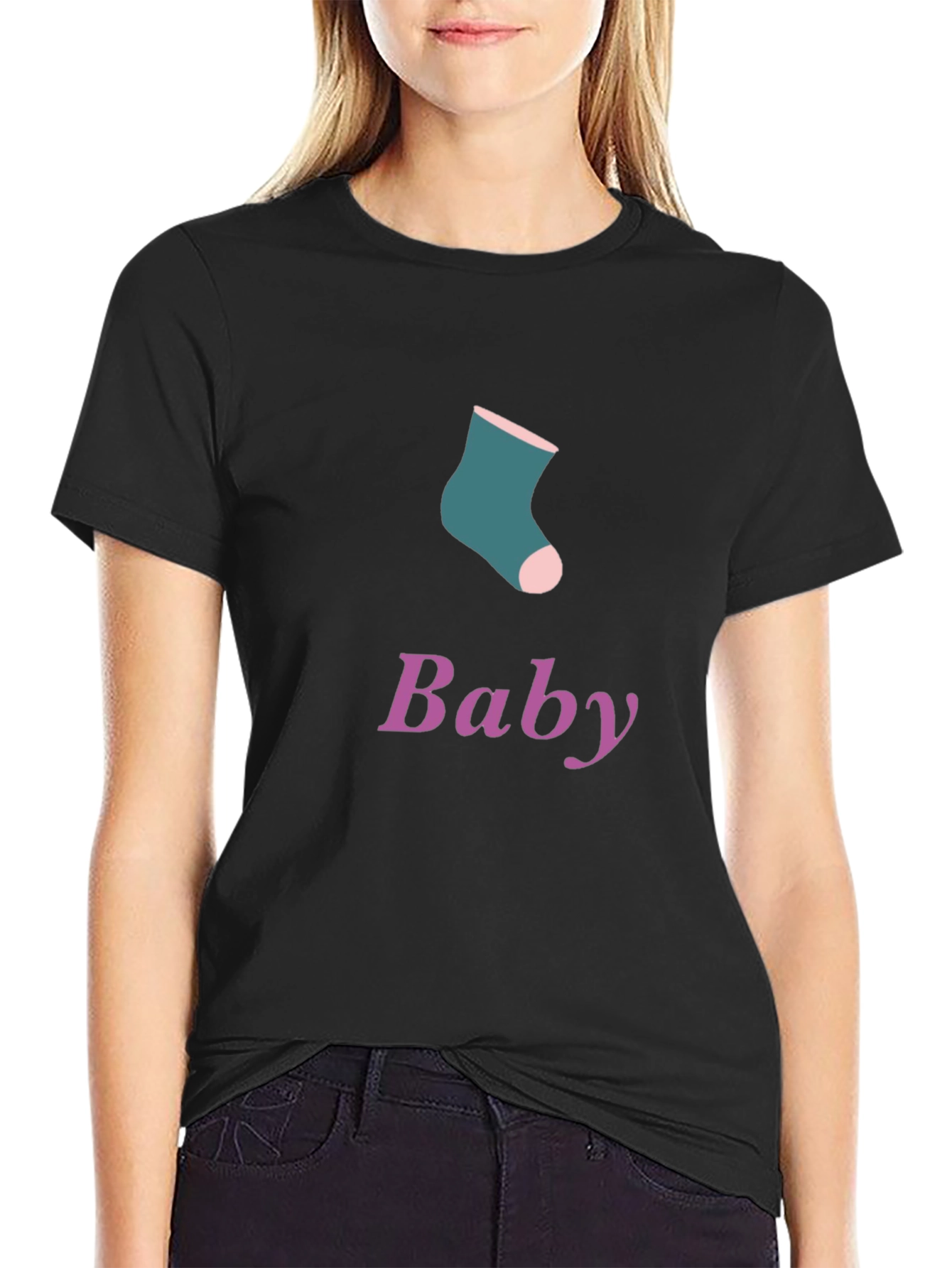 Baby Sock Graphic Tee - Soft Cotton Blend