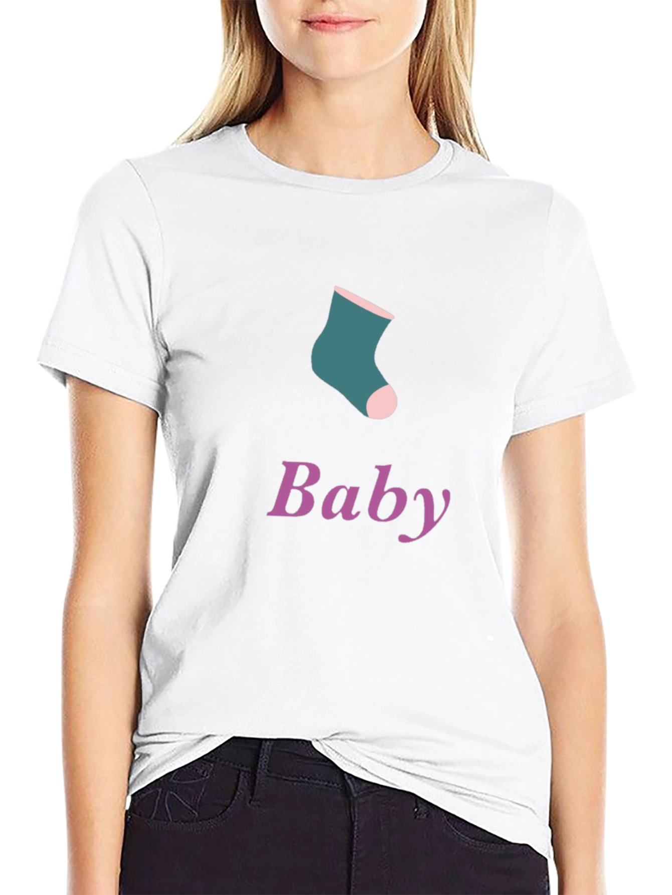 Baby Sock Graphic Tee - Soft Cotton Blend