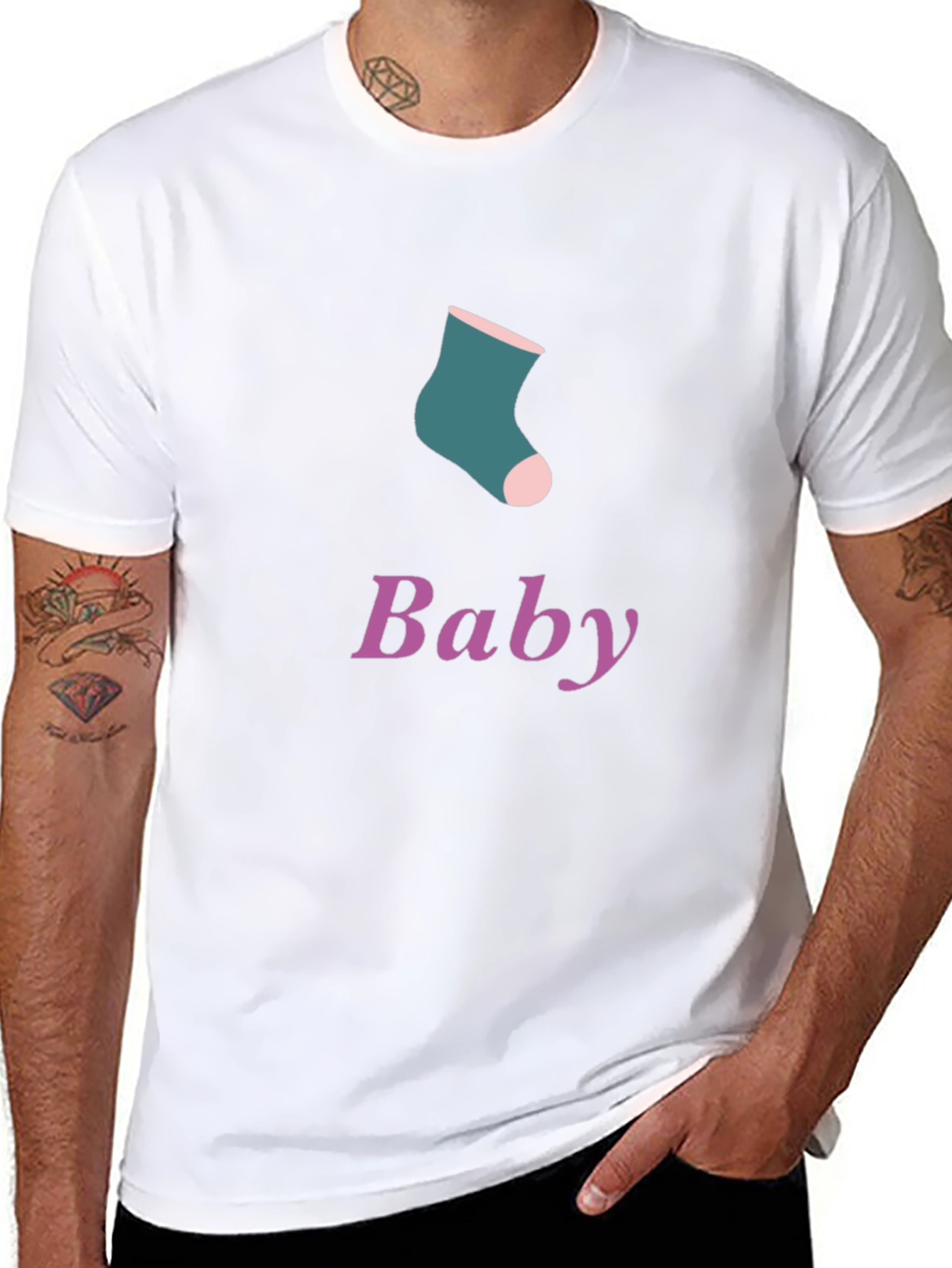 Baby Sock Graphic Tee - Soft Cotton Blend