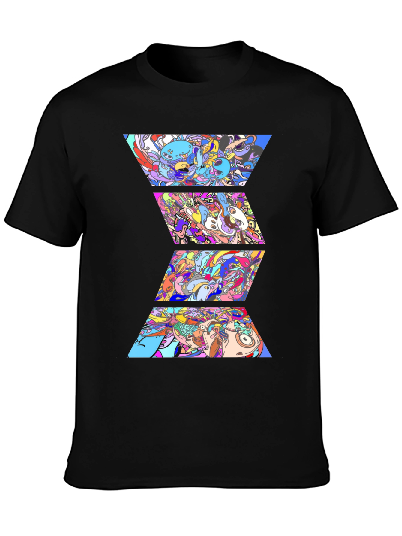 Abstract Graphic Print Black T-Shirt