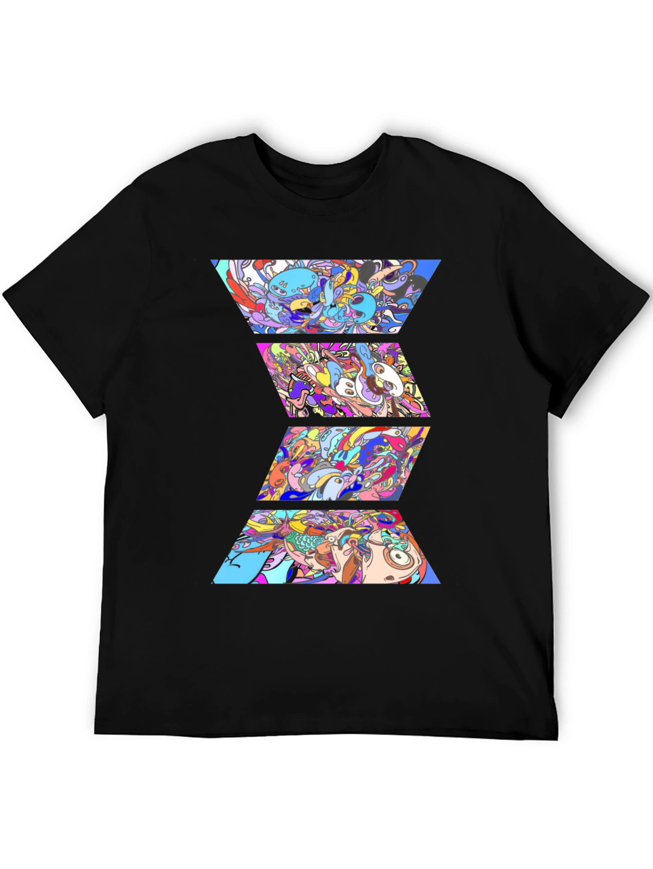 Abstract Graphic Print Black T-Shirt