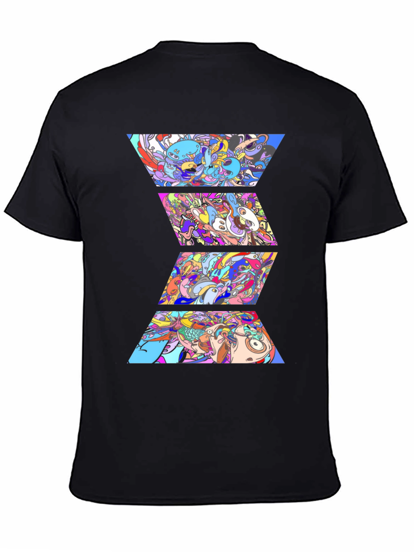 Abstract Graphic Print Black T-Shirt