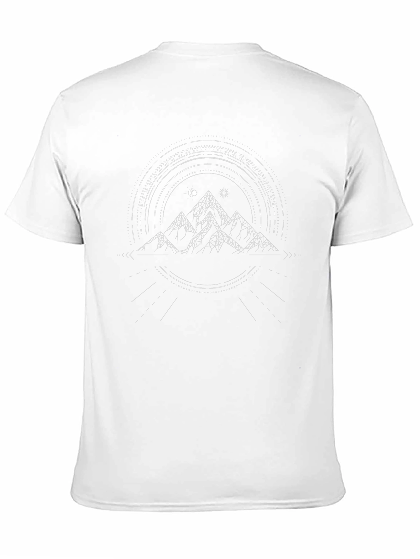 Geometric Mountain T-Shirt - Black Modern Design