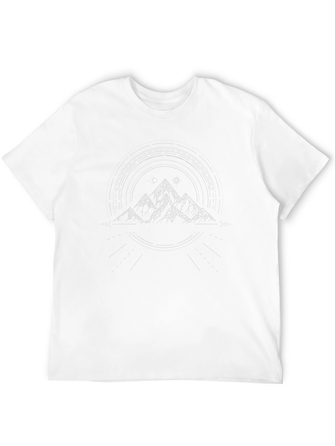 Geometric Mountain T-Shirt - Black Modern Design