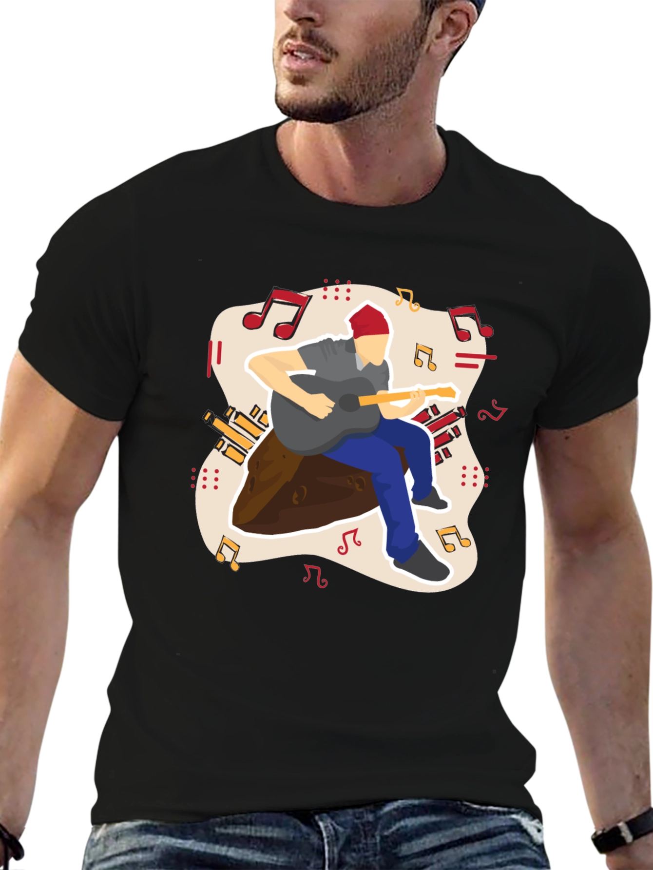 Guitarist Graphic Tee - Casual Comfort