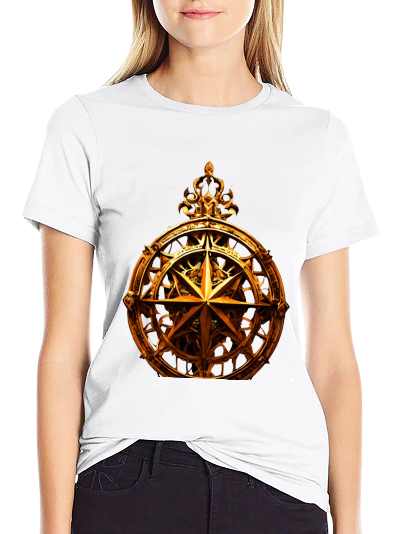 Golden Compass Rose Graphic T-Shirt