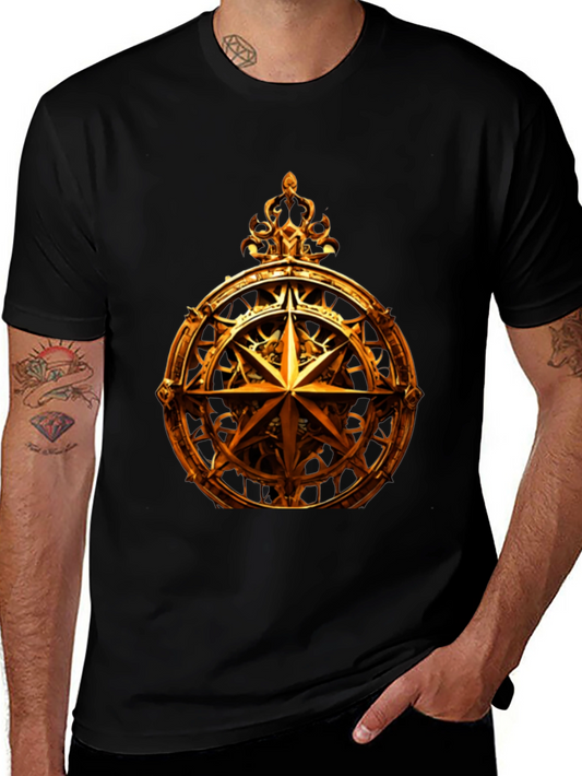 Golden Compass Rose Graphic T-Shirt