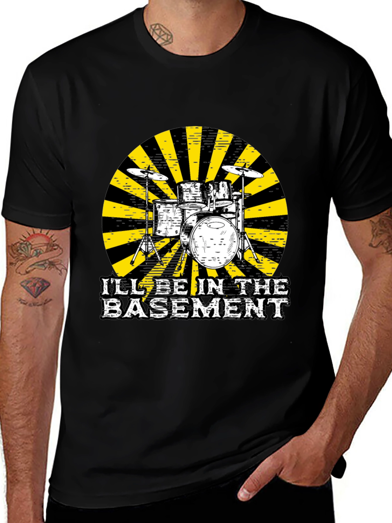 Basement Drum Set T-Shirt - Musician Tee