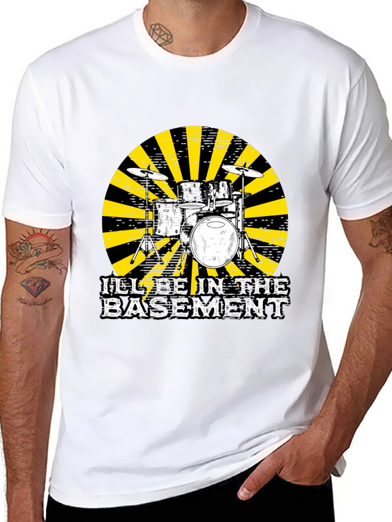 Basement Drum Set T-Shirt - Musician Tee