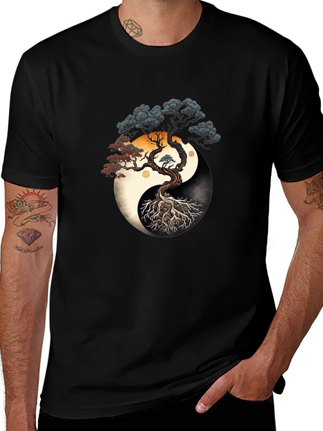 Yin Yang Tree Graphic Tee - Balance & Harmony