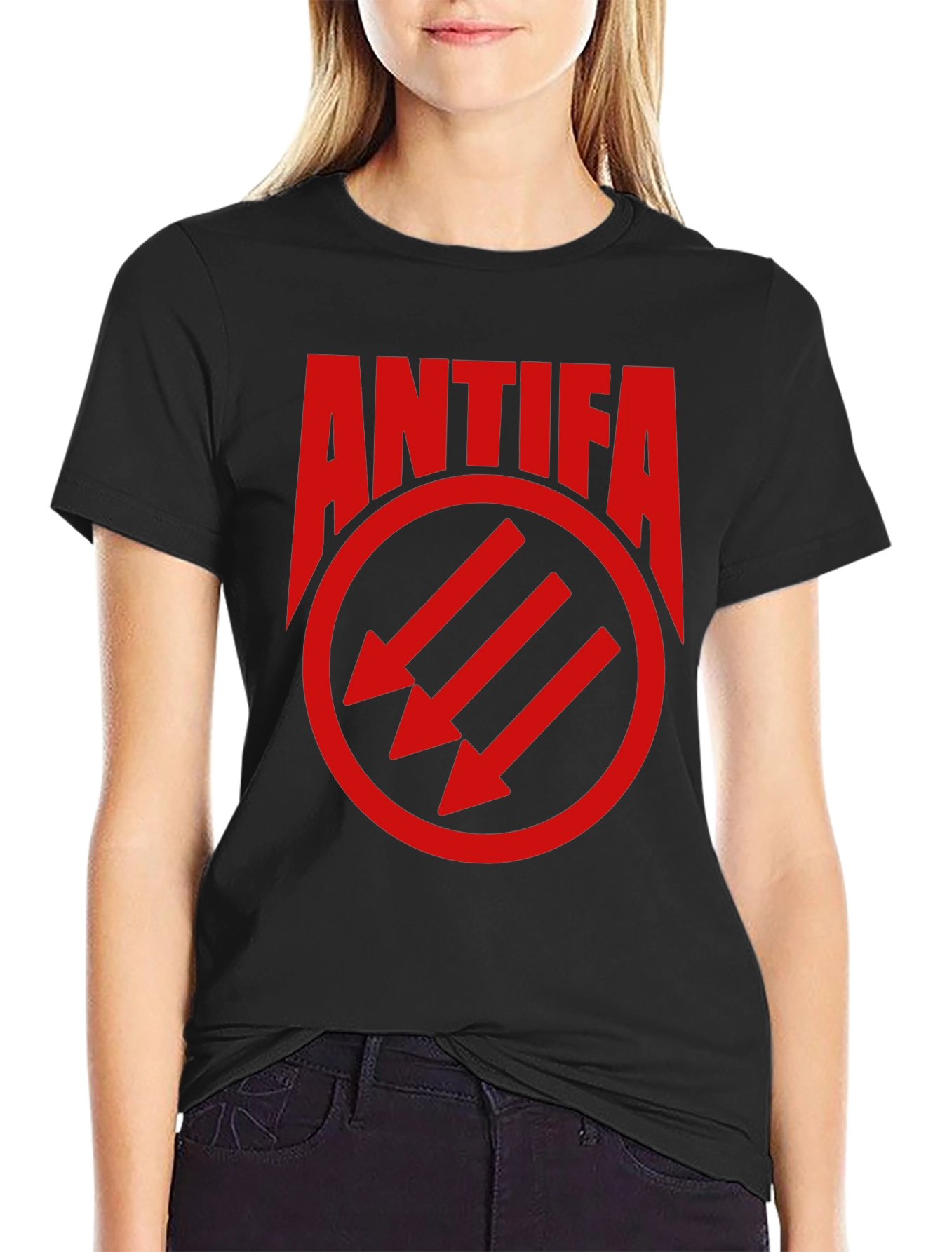 Antifa Three Arrows Graphic Tee - Black