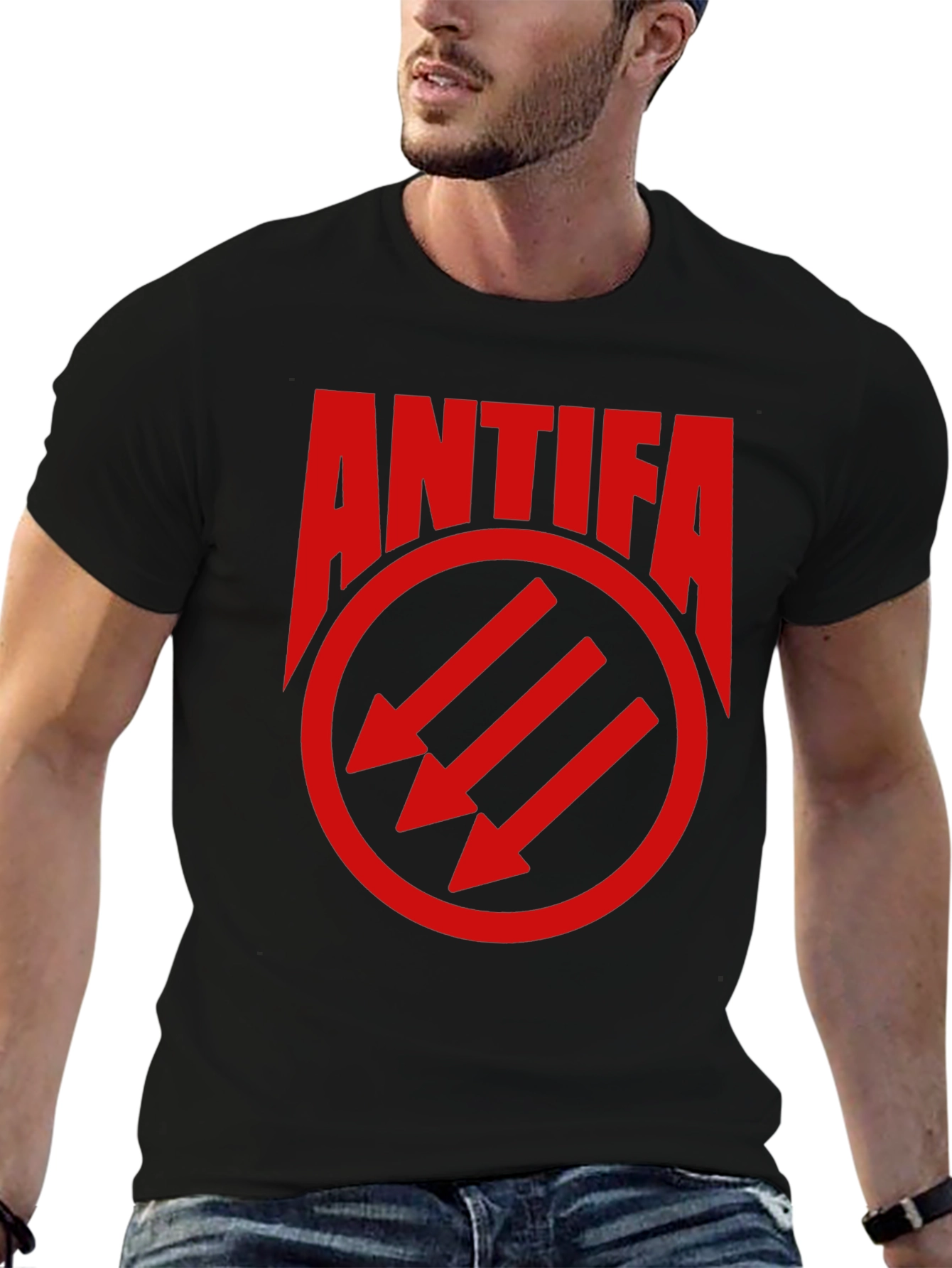 Antifa Three Arrows Graphic Tee - Black