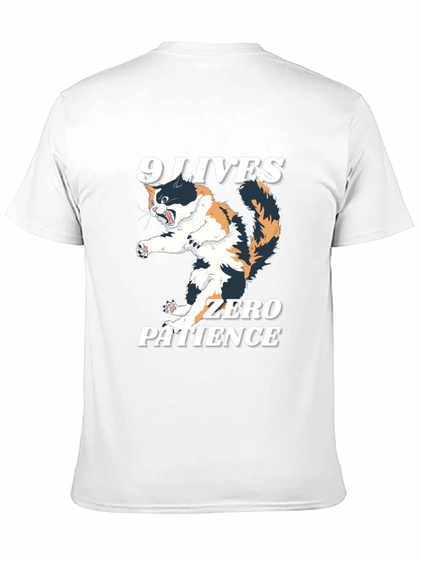 9 Lives Zero Patience Cat Graphic Tee