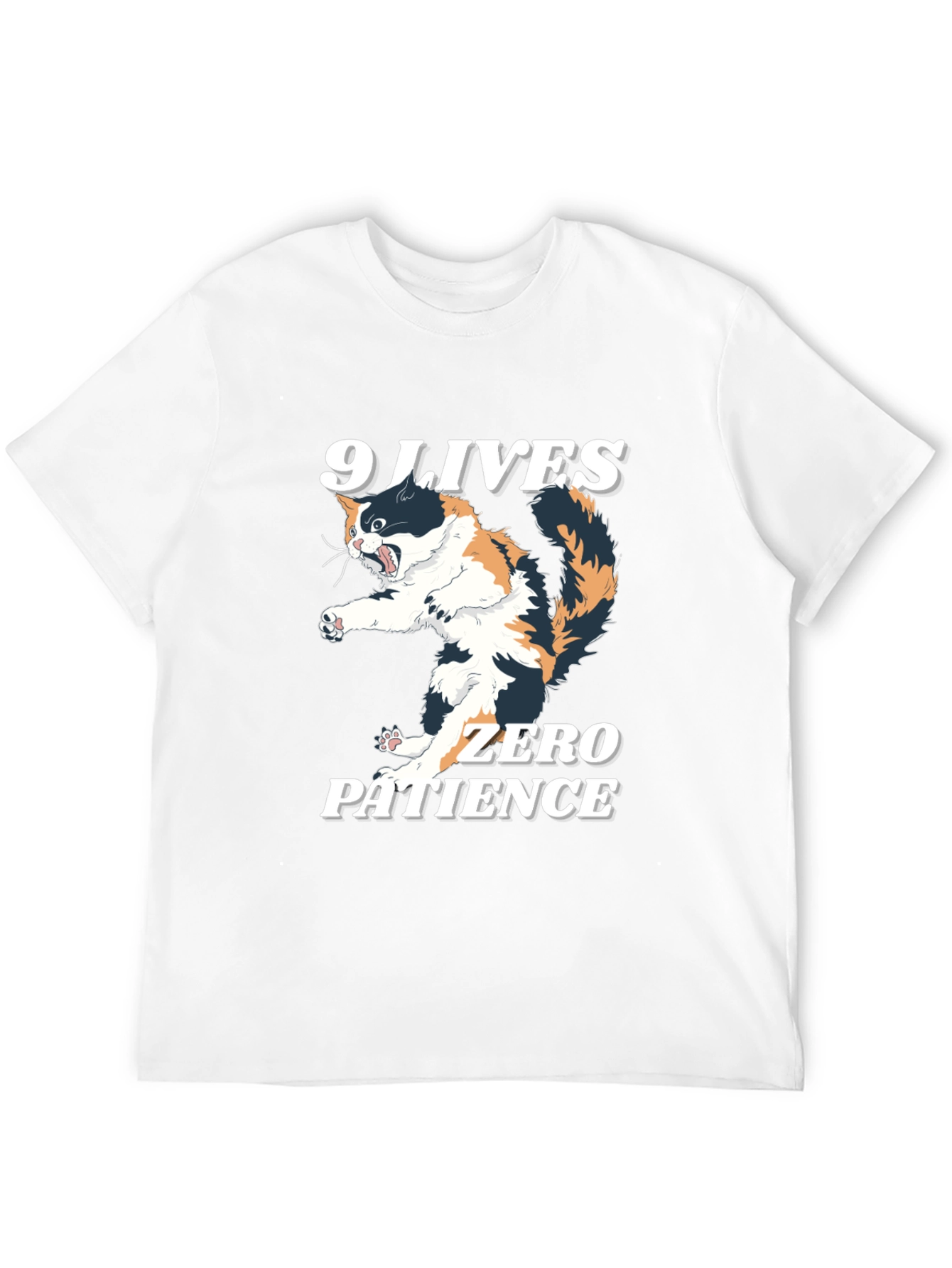 9 Lives Zero Patience Cat Graphic Tee