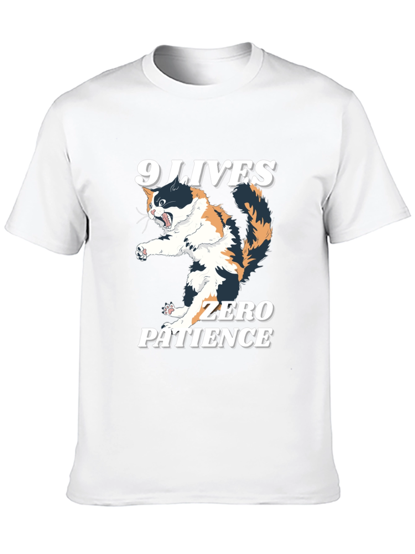 9 Lives Zero Patience Cat Graphic Tee