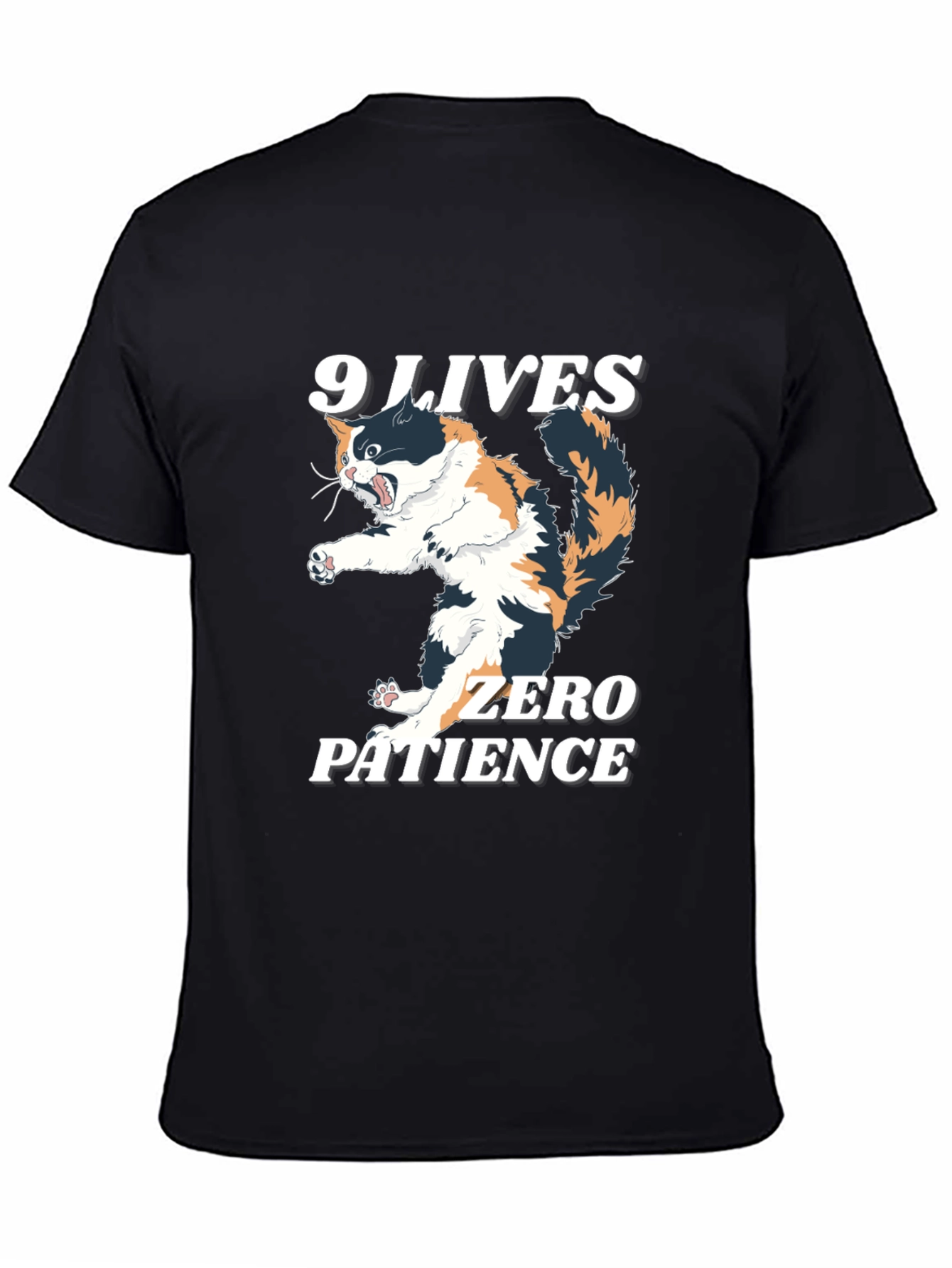 9 Lives Zero Patience Cat Graphic Tee