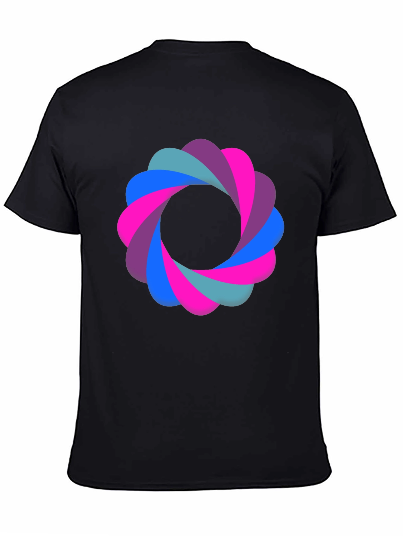 Abstract Flower Graphic Black T-Shirt