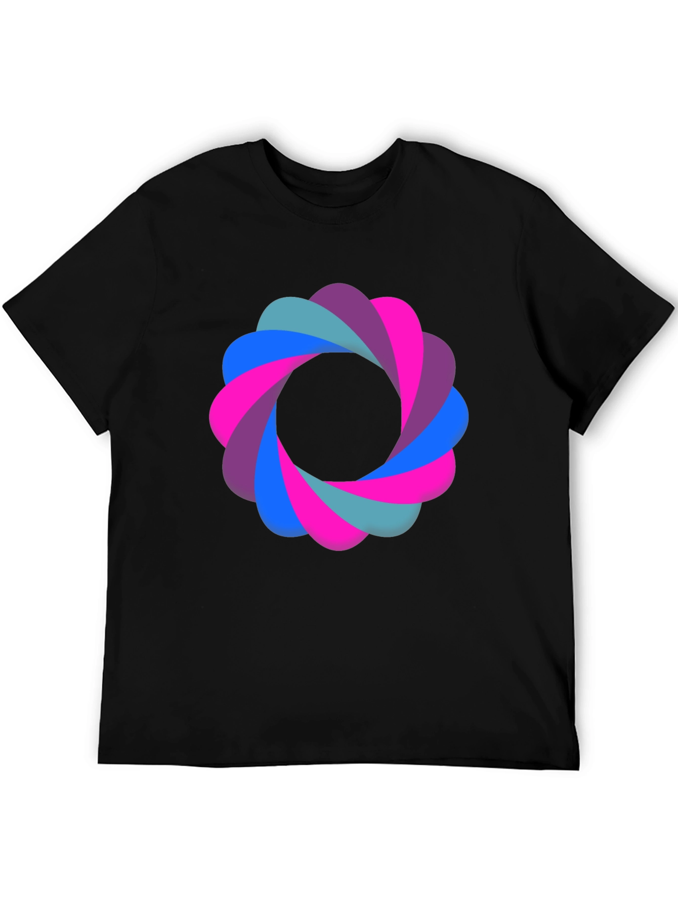 Abstract Flower Graphic Black T-Shirt