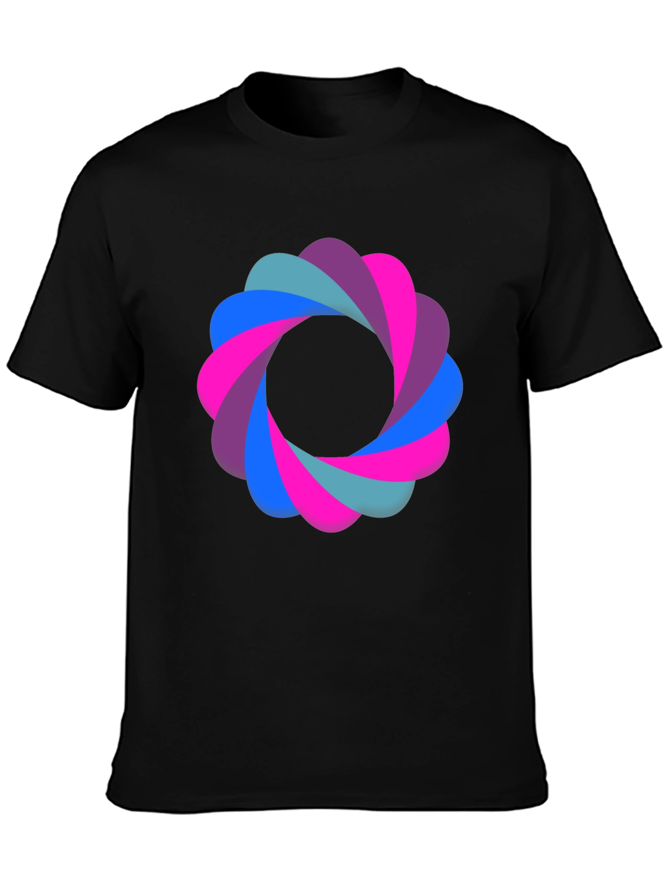 Abstract Flower Graphic Black T-Shirt