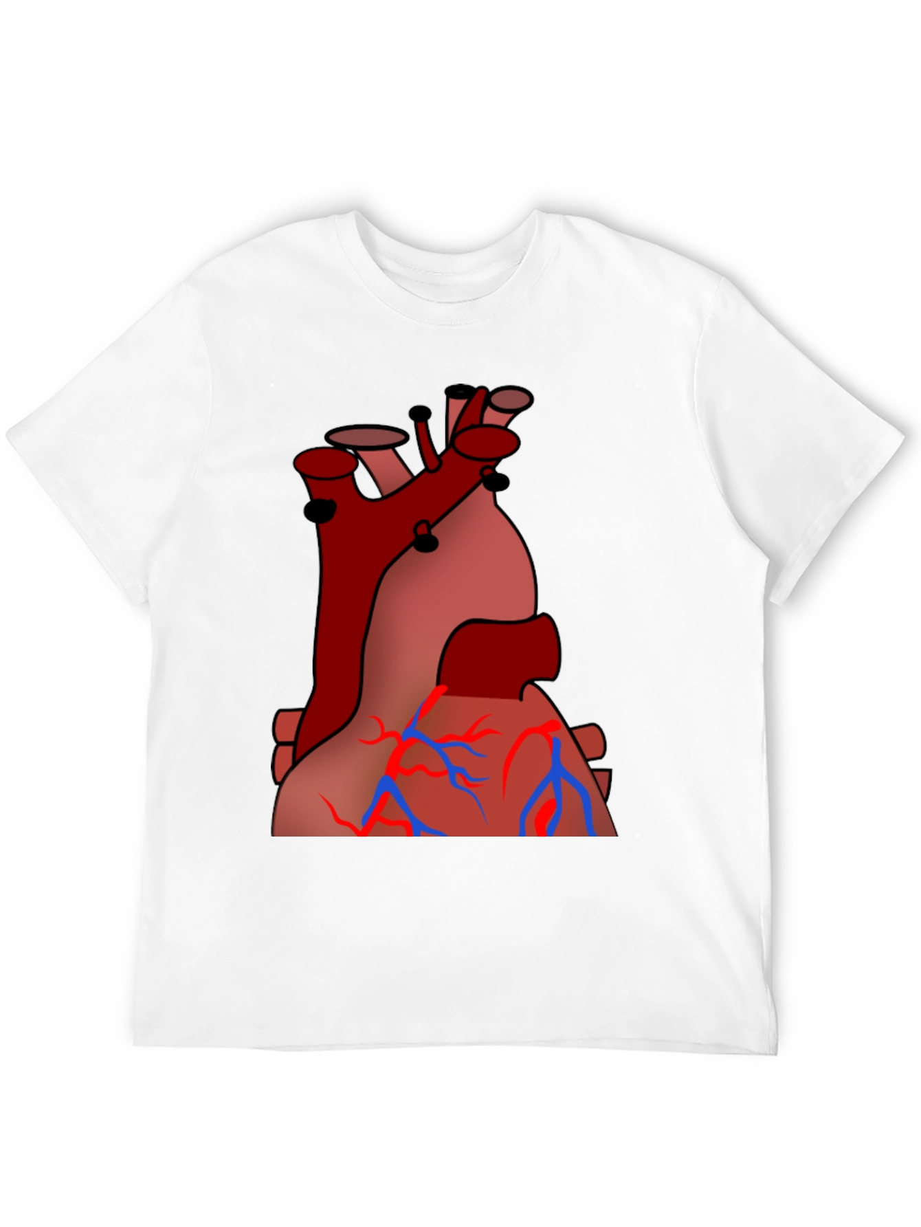 Anatomical Heart Graphic Tee - Black Cotton Casual Shirt