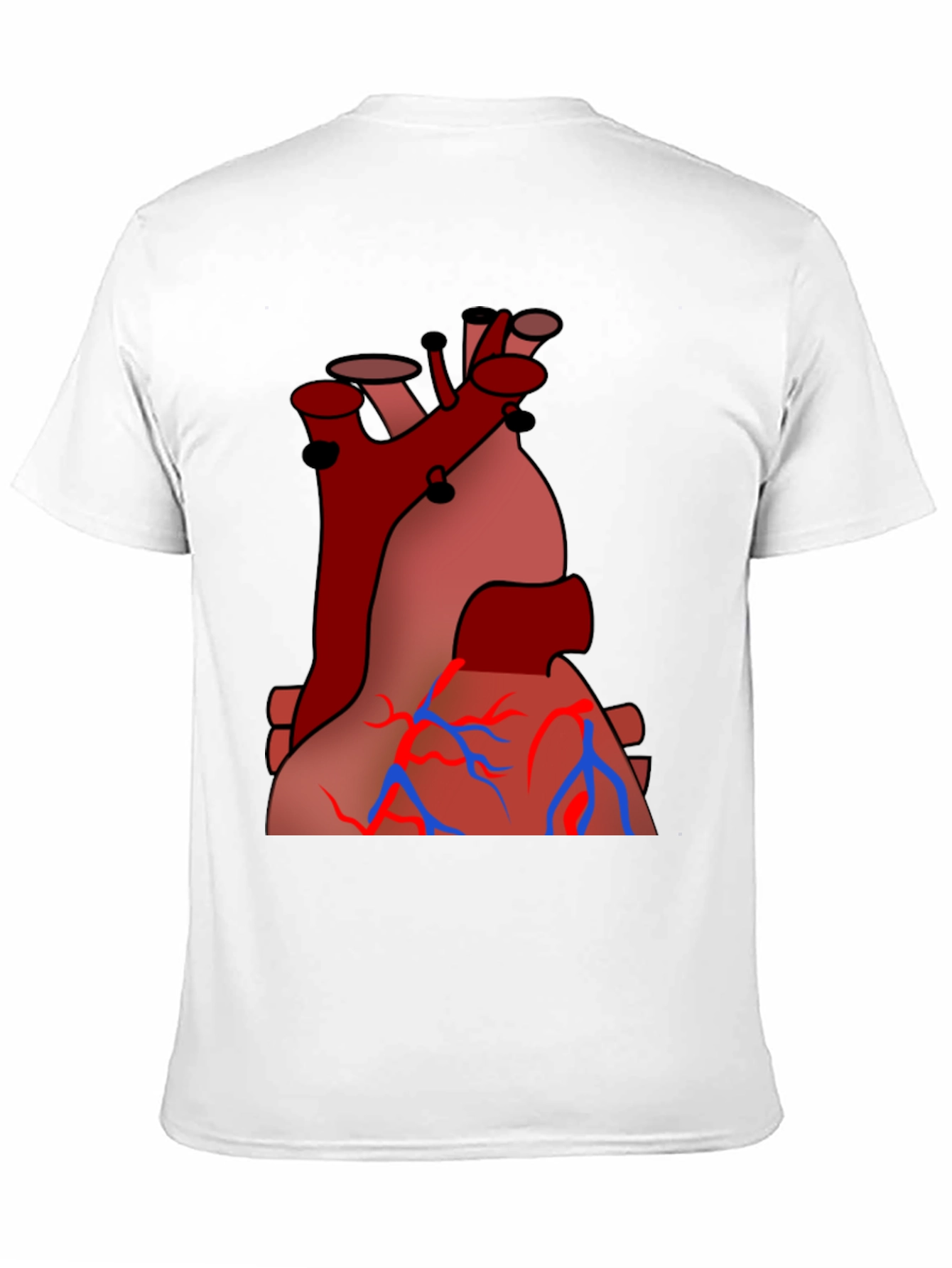 Anatomical Heart Graphic Tee - Black Cotton Casual Shirt