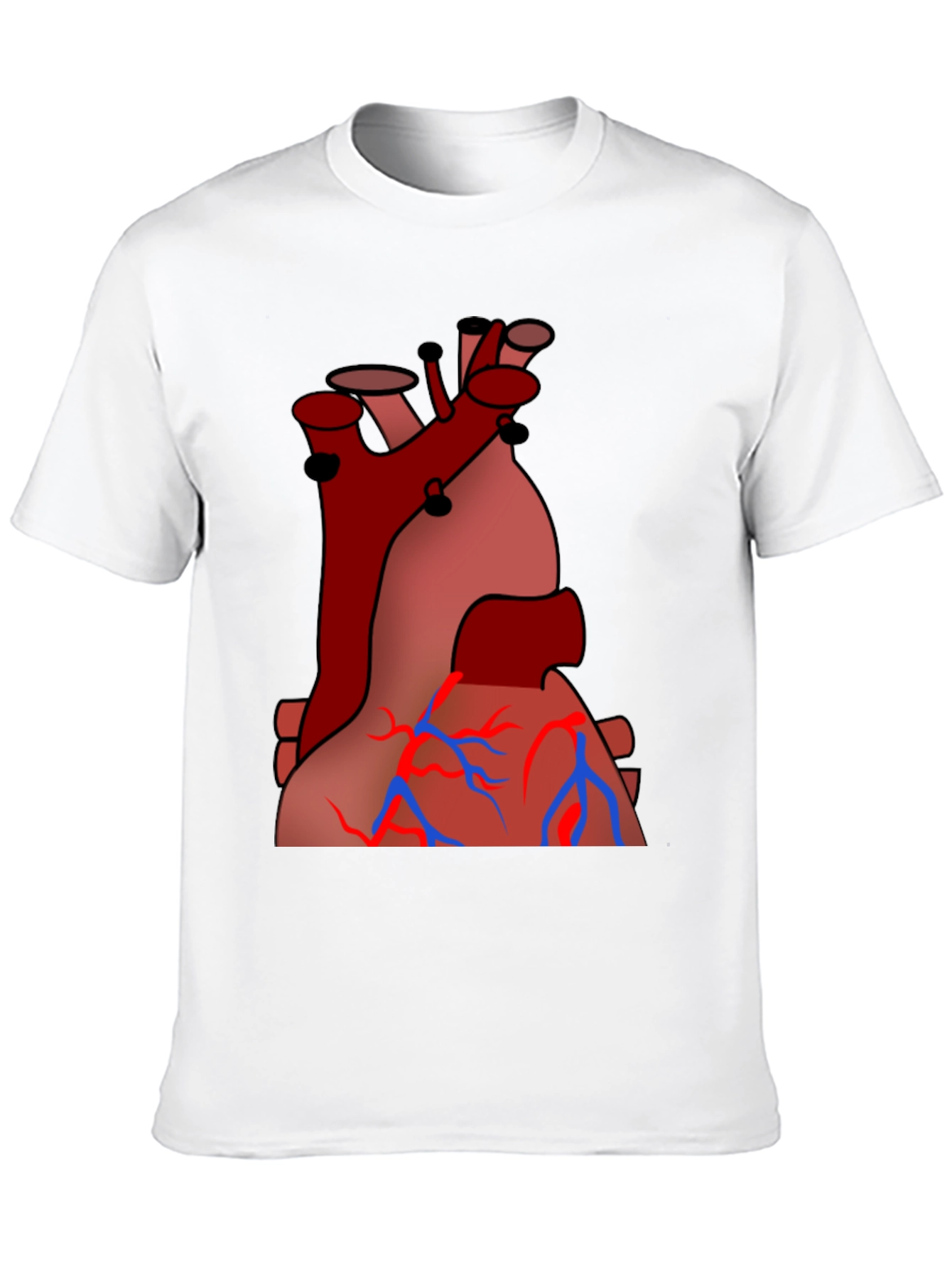 Anatomical Heart Graphic Tee - Black Cotton Casual Shirt