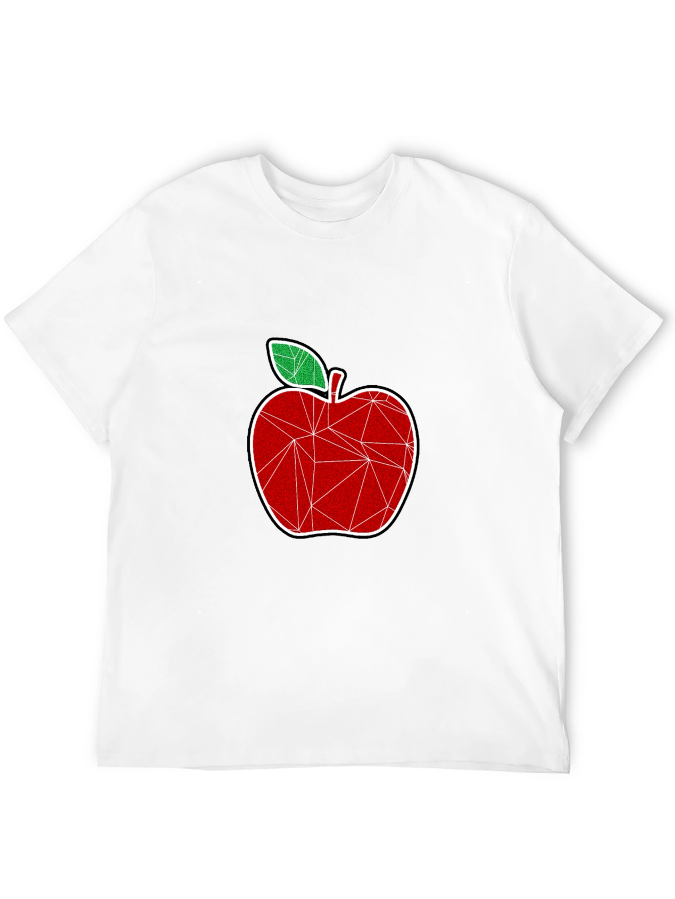Geometric Apple Graphic Tee - Stylish Modern Design