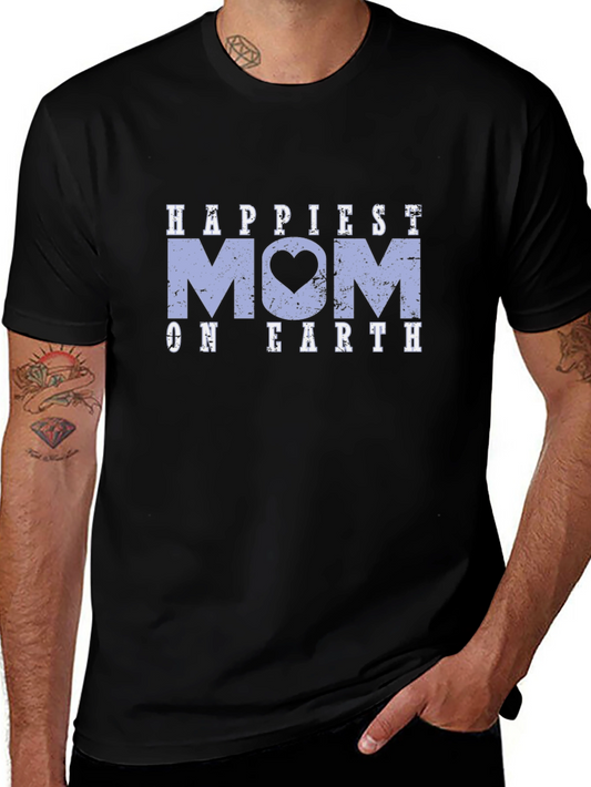 Happiest Mom On Earth Black Graphic T-Shirt