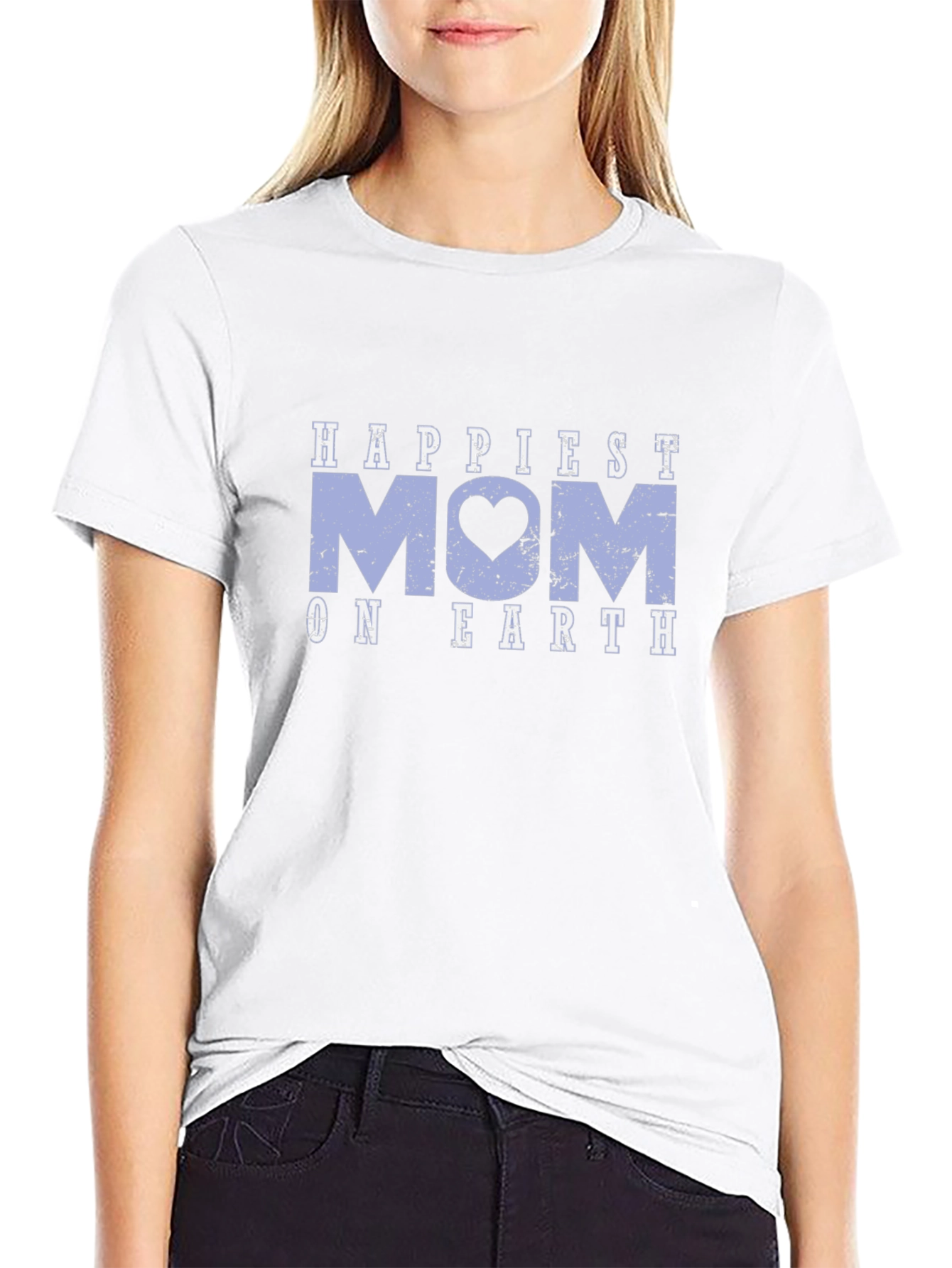 Happiest Mom On Earth Black Graphic T-Shirt