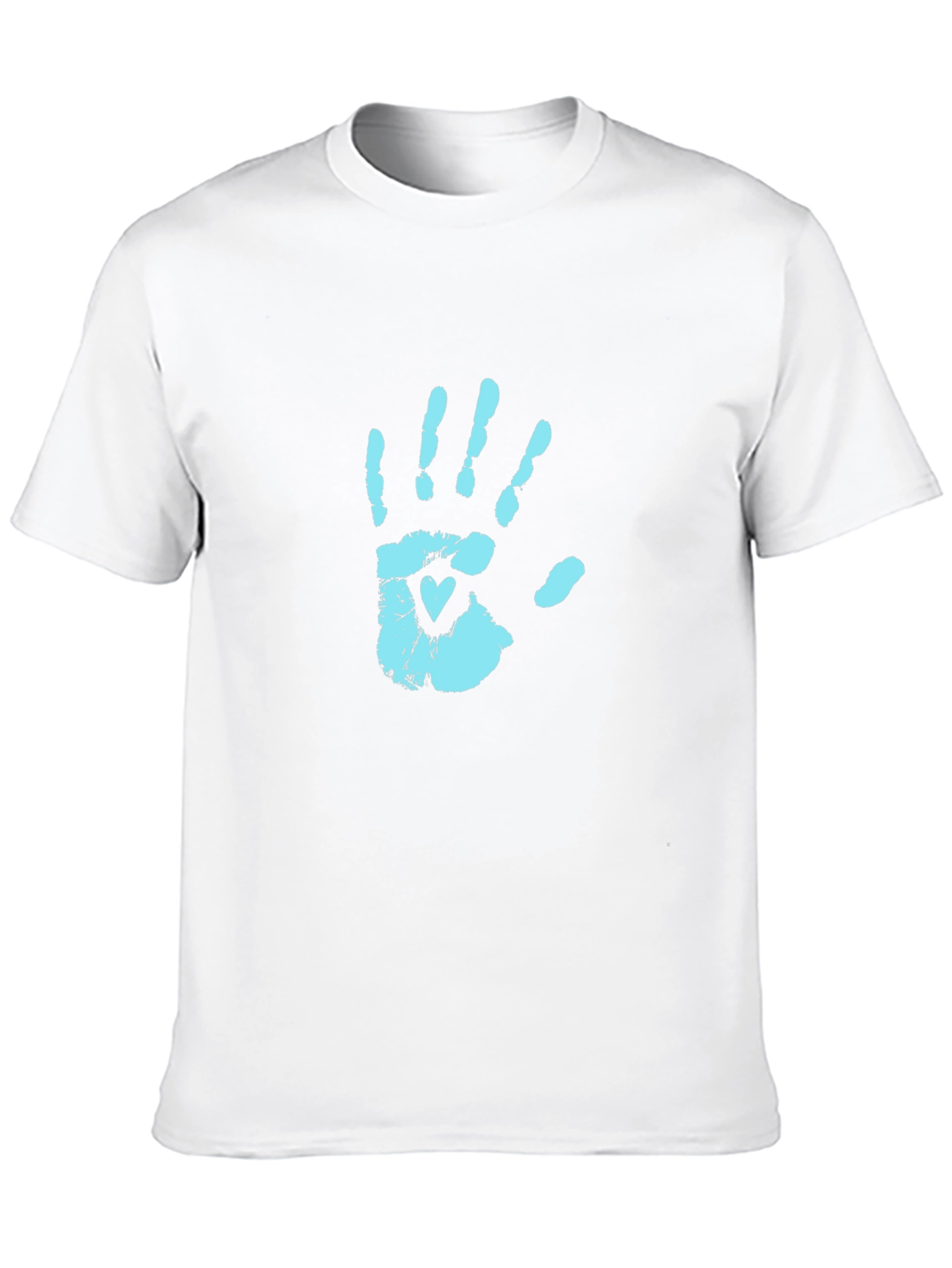 Handprint Heart Graphic Tee - Casual Style