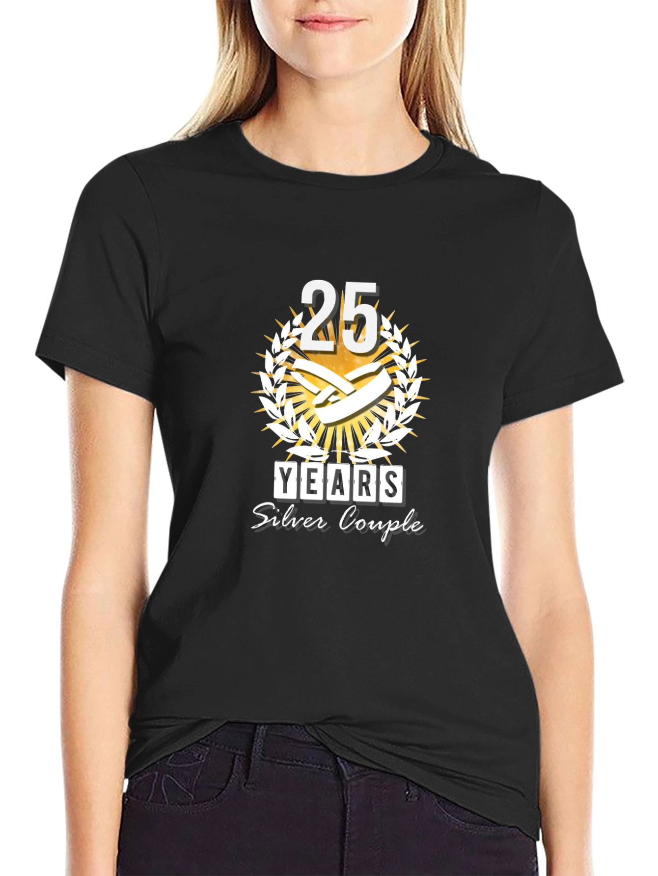 25th Anniversary T-Shirt - Silver Couple