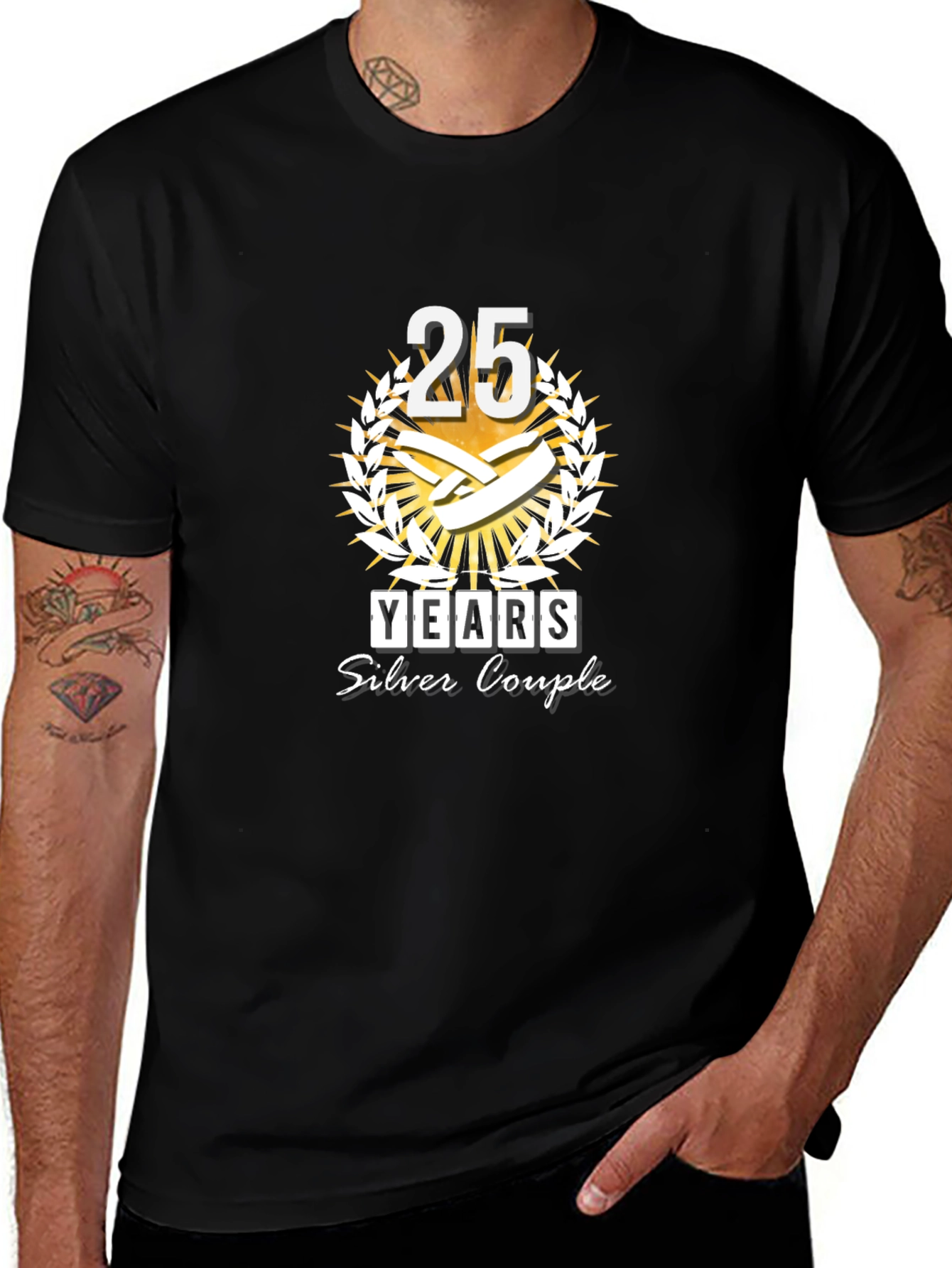 25th Anniversary T-Shirt - Silver Couple