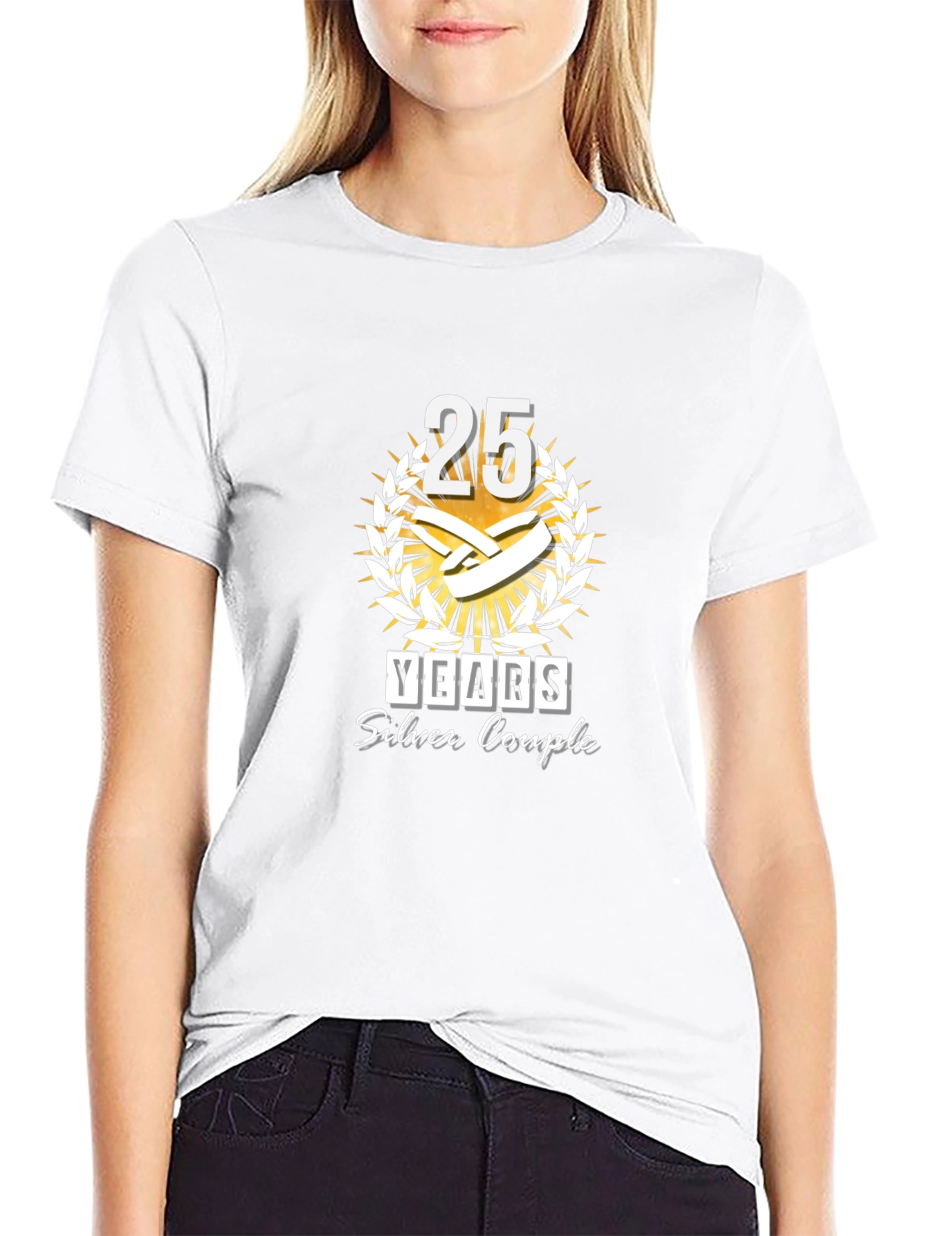 25th Anniversary T-Shirt - Silver Couple