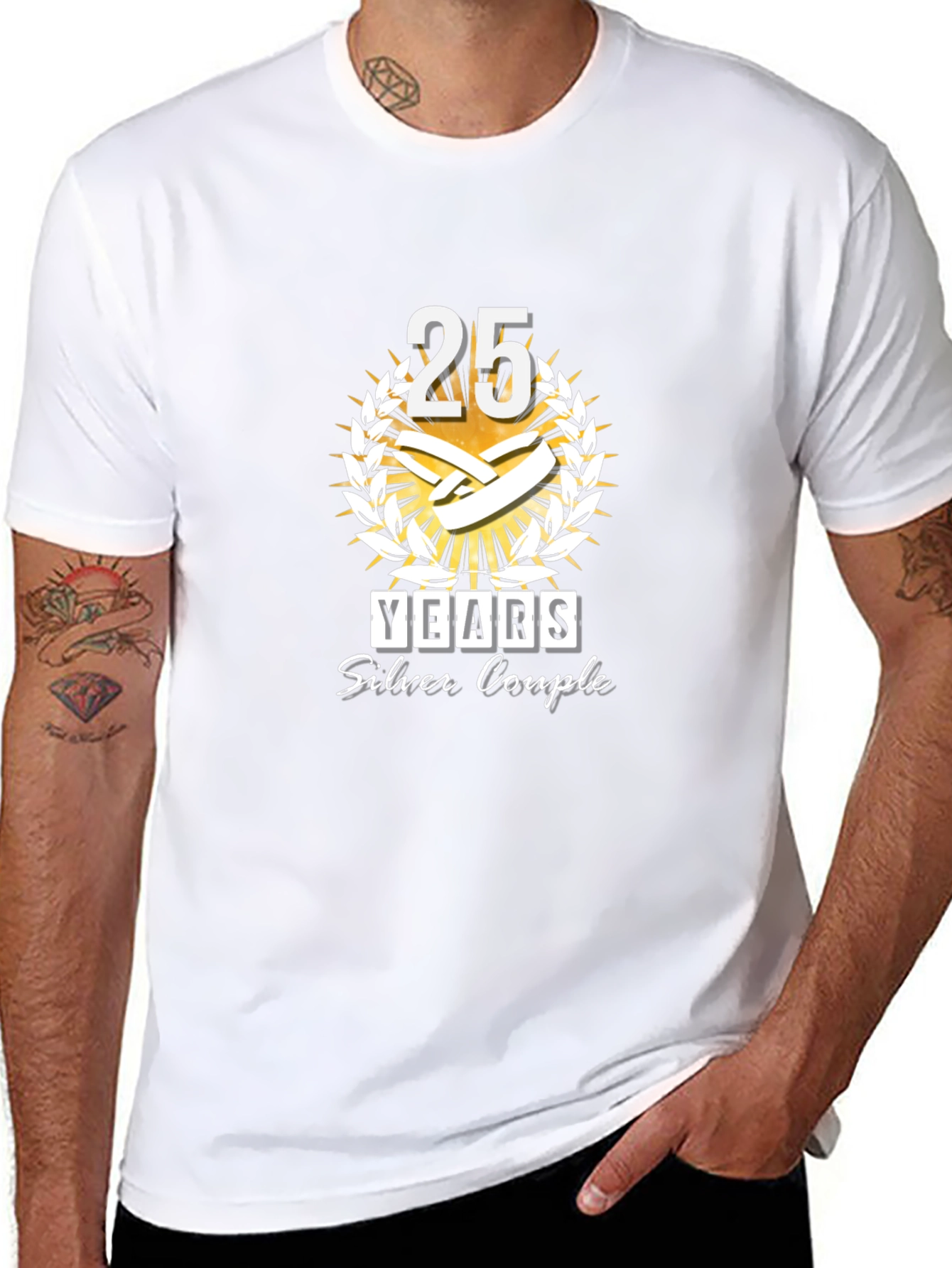 25th Anniversary T-Shirt - Silver Couple