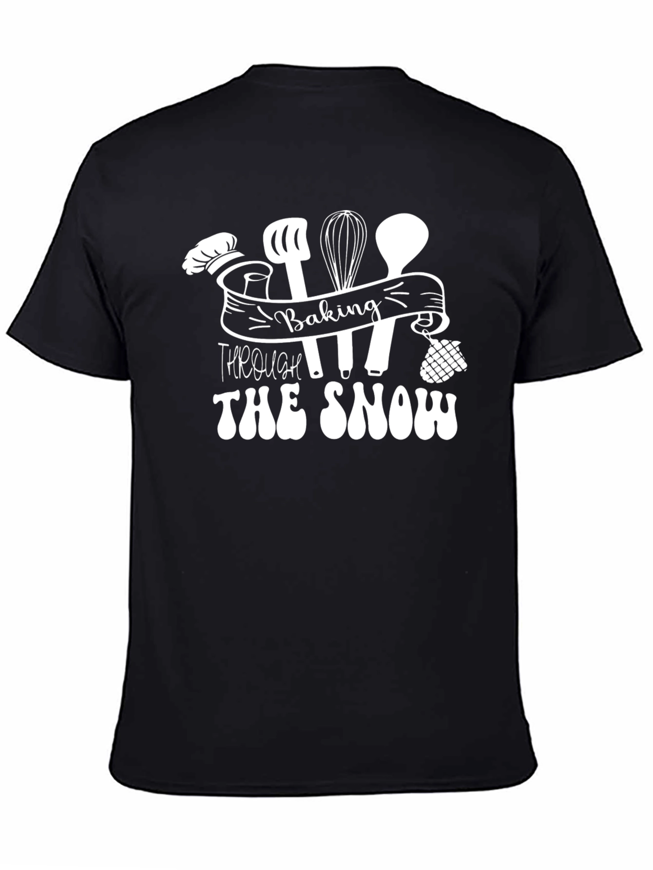 Baking Through The Snow Black Crew Neck T-Shirt
