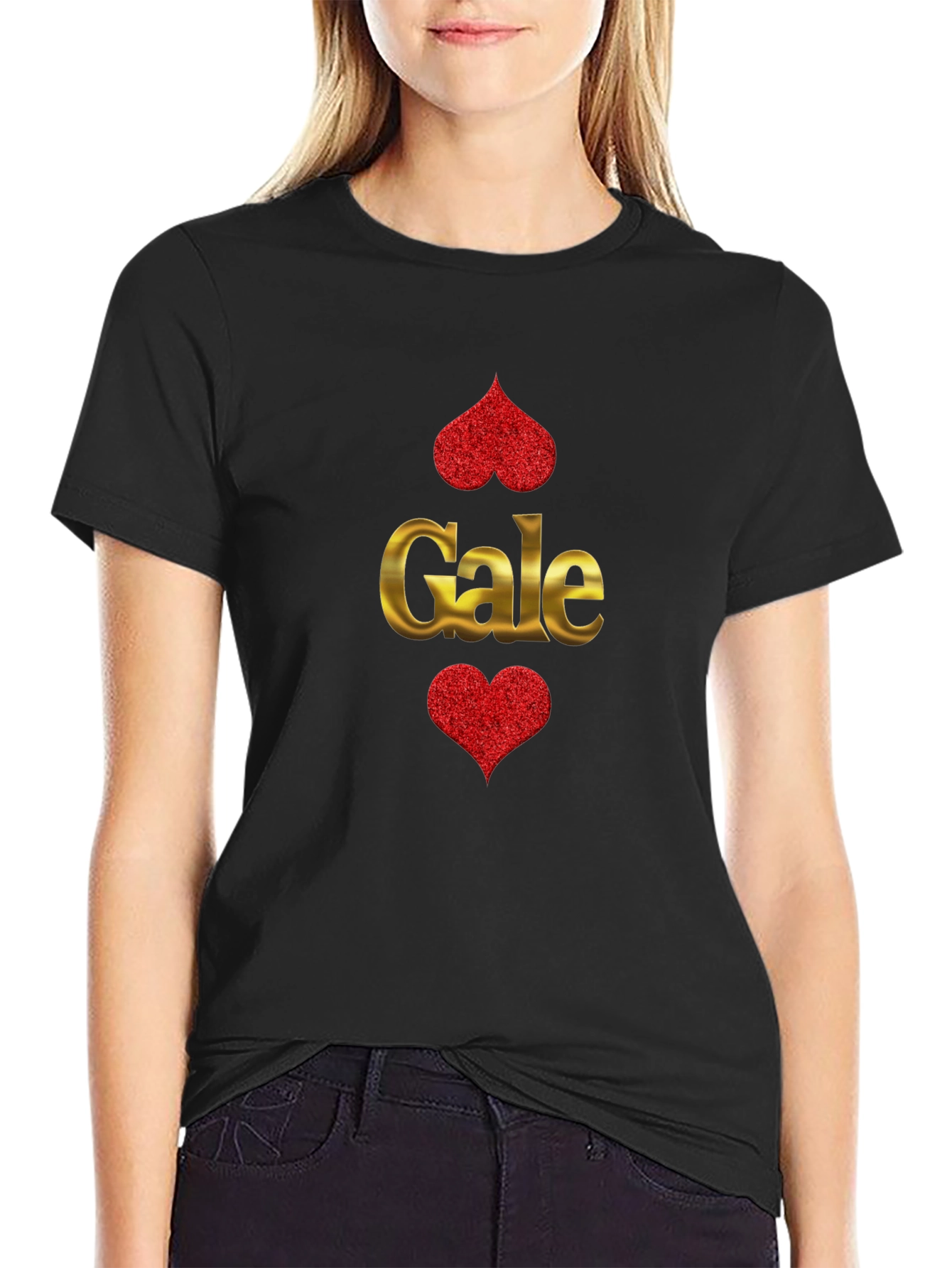 Gale Hearts Black T-Shirt - Unique Design