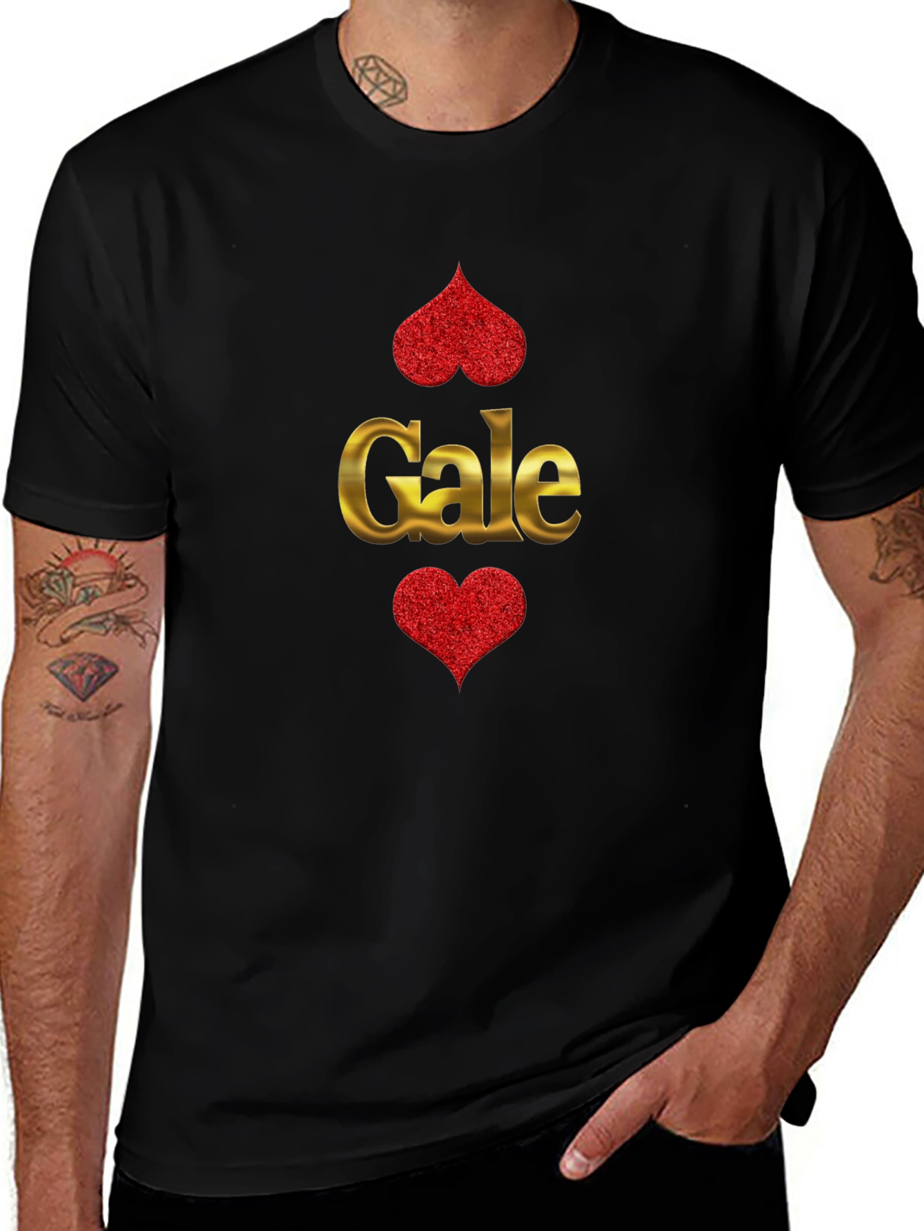 Gale Hearts Black T-Shirt - Unique Design